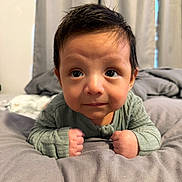 Nestor joined the competition — help win amazing prizes! baby, infant, face, hands, blanket, bed, curtains, indoors, portrait, child, expression, soft, cozy, clothing, young, cute, skin, eyes, hair, resting