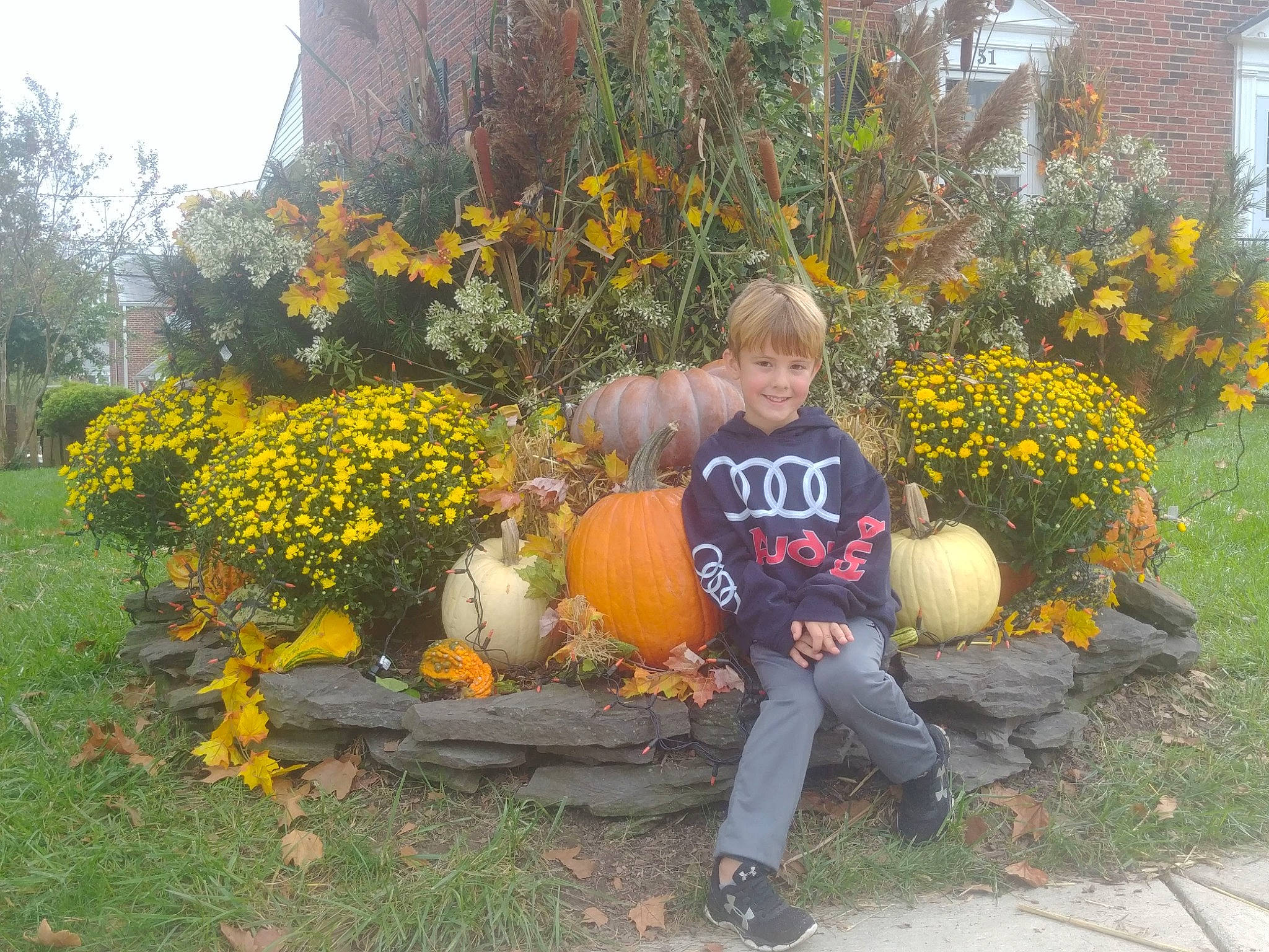 Ayden is registered to the contest to win money with this photo: autumn, botany, calabaza, family, flower, garden, grass, joy, person, plant, pumpkin, spring, tree, winter_squash, yellow