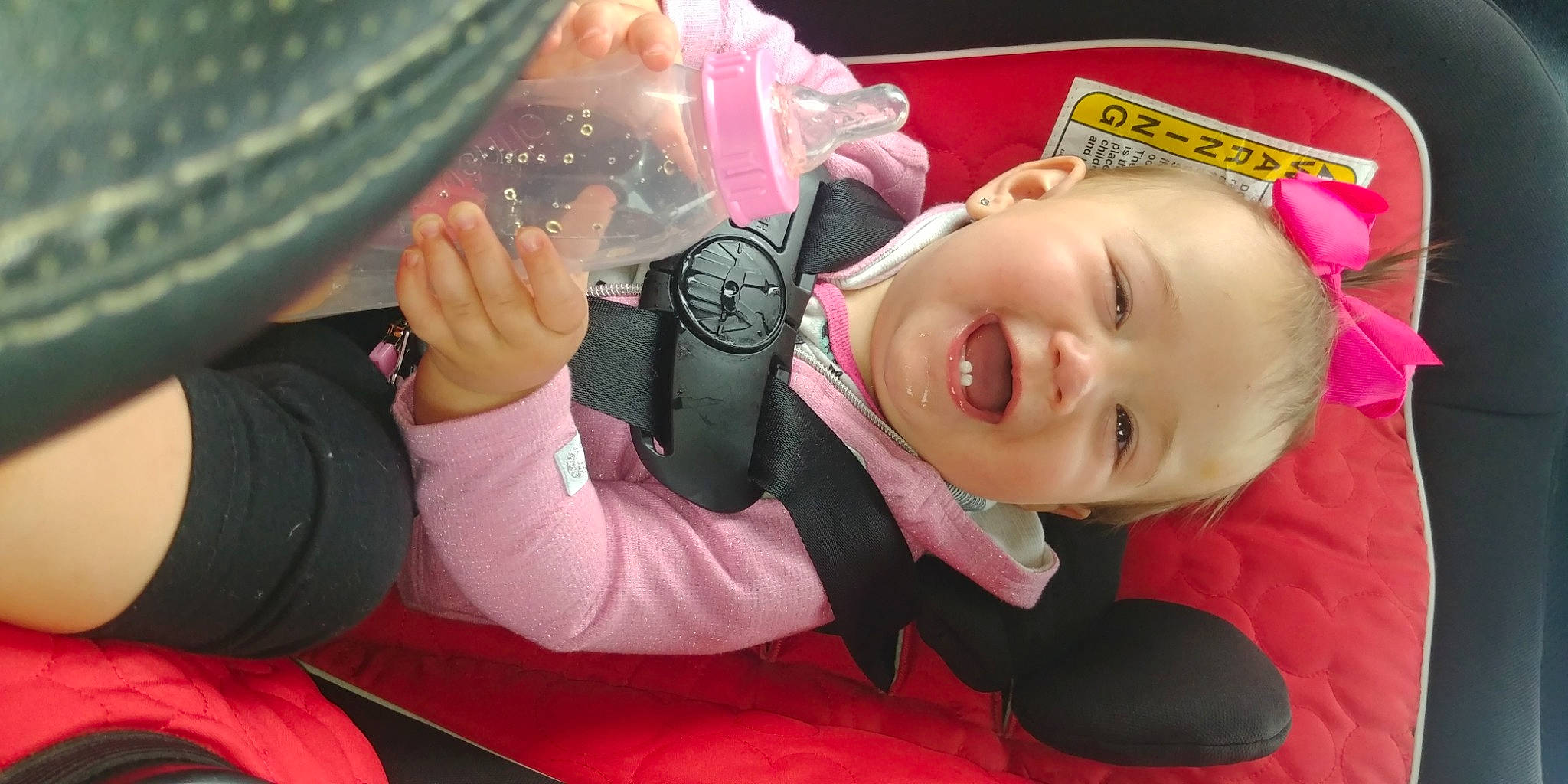 Katrina is registered to the contest to win money with this photo: cheek, child, mouth, person, pink, toddler