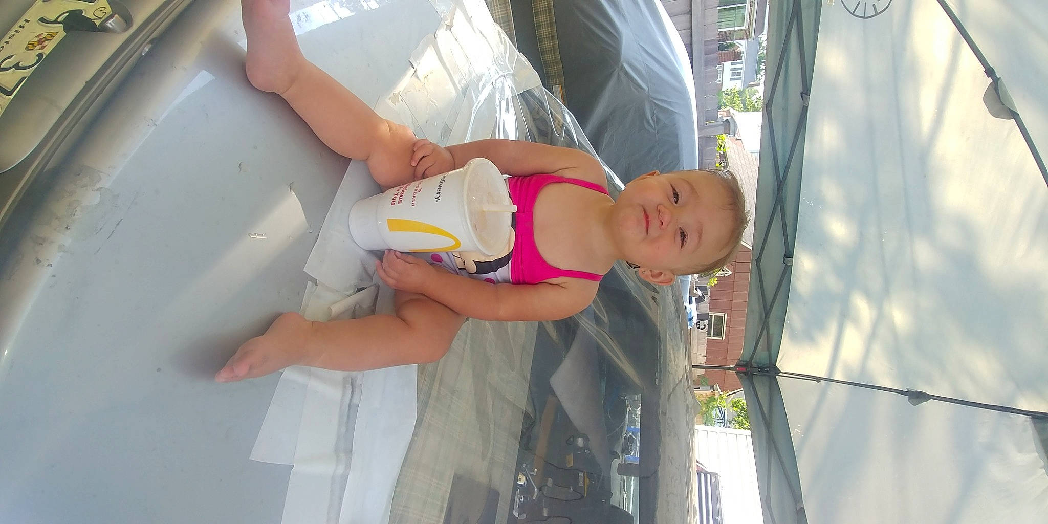 Katrina is registered to the contest to win money with this photo: baby, child, leg, person