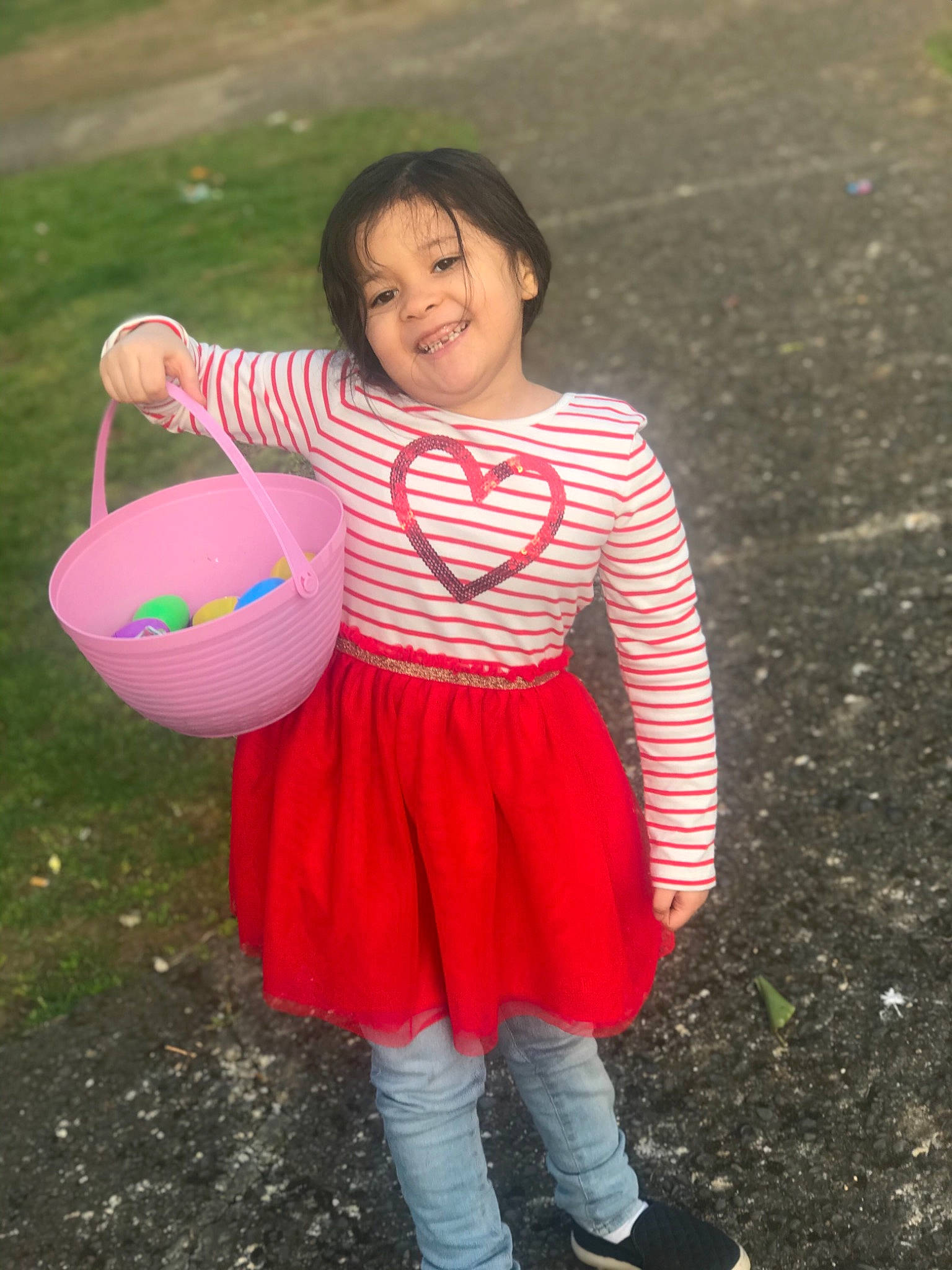 Roselia joined the competition — help win amazing prizes! ball, balloon, child, easter, fun, grass, happy, human_leg, joy, knee, magenta, pattern, people_in_nature, person, pink, shoe, sleeve, smile, sock, sports_equipment