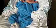Brody is registered to the contest to win money with this photo: baby, bed, blanket, blue_clothing, carrying_bassinet, cozy, cute, head, indoors, infant, nap, newborn, peaceful, person, resting, ruffled_blanket, sleeping, sock, soft_fabric, white_blanket