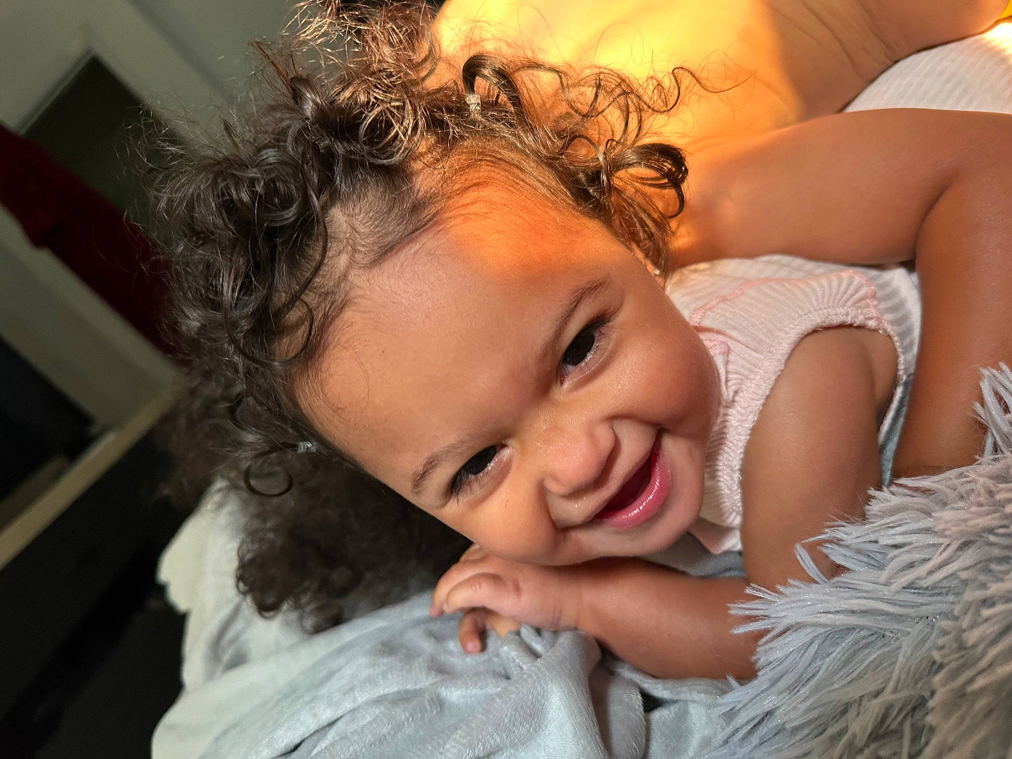 Avionna joined the competition — help win amazing prizes! baby, blond, comfort, ear, eye, eyebrow, eyelash, face, flash_photography, gesture, grass, happy, head, iris, joy, lip, long_hair, person, shoulder, skin