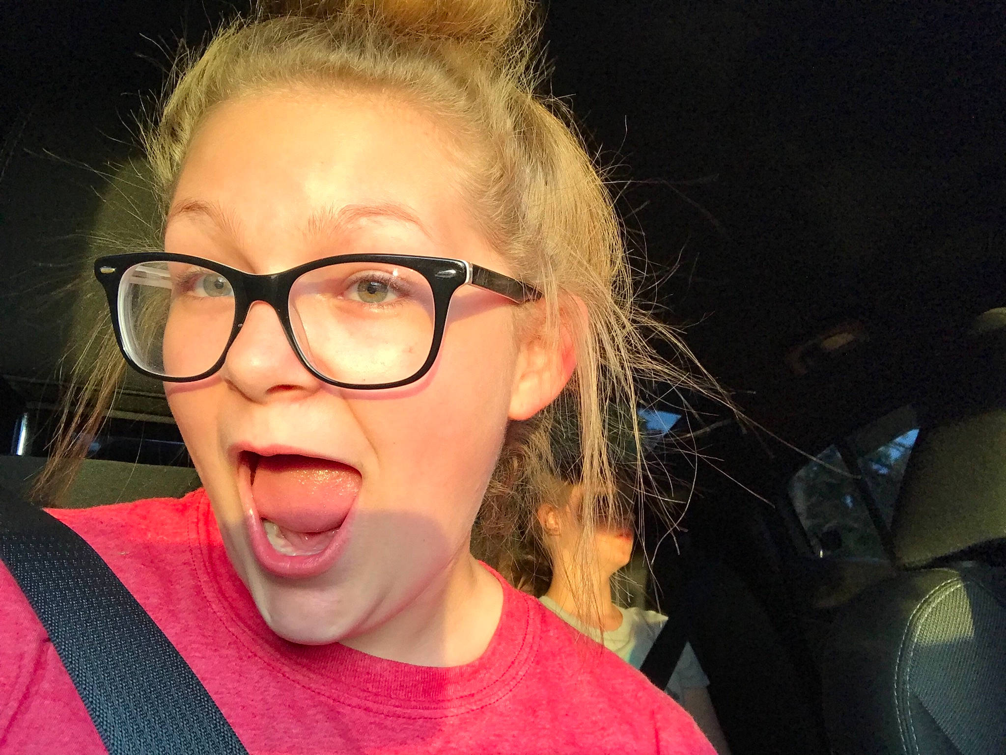 Ashleigh joined the competition — help win amazing prizes! black_hair, cheek, chin, cool, ear, eyebrow, eyewear, facial_hair, forehead, fun, glasses, hair, hairstyle, lip, mouth, nose, organ, person, selfie, smile