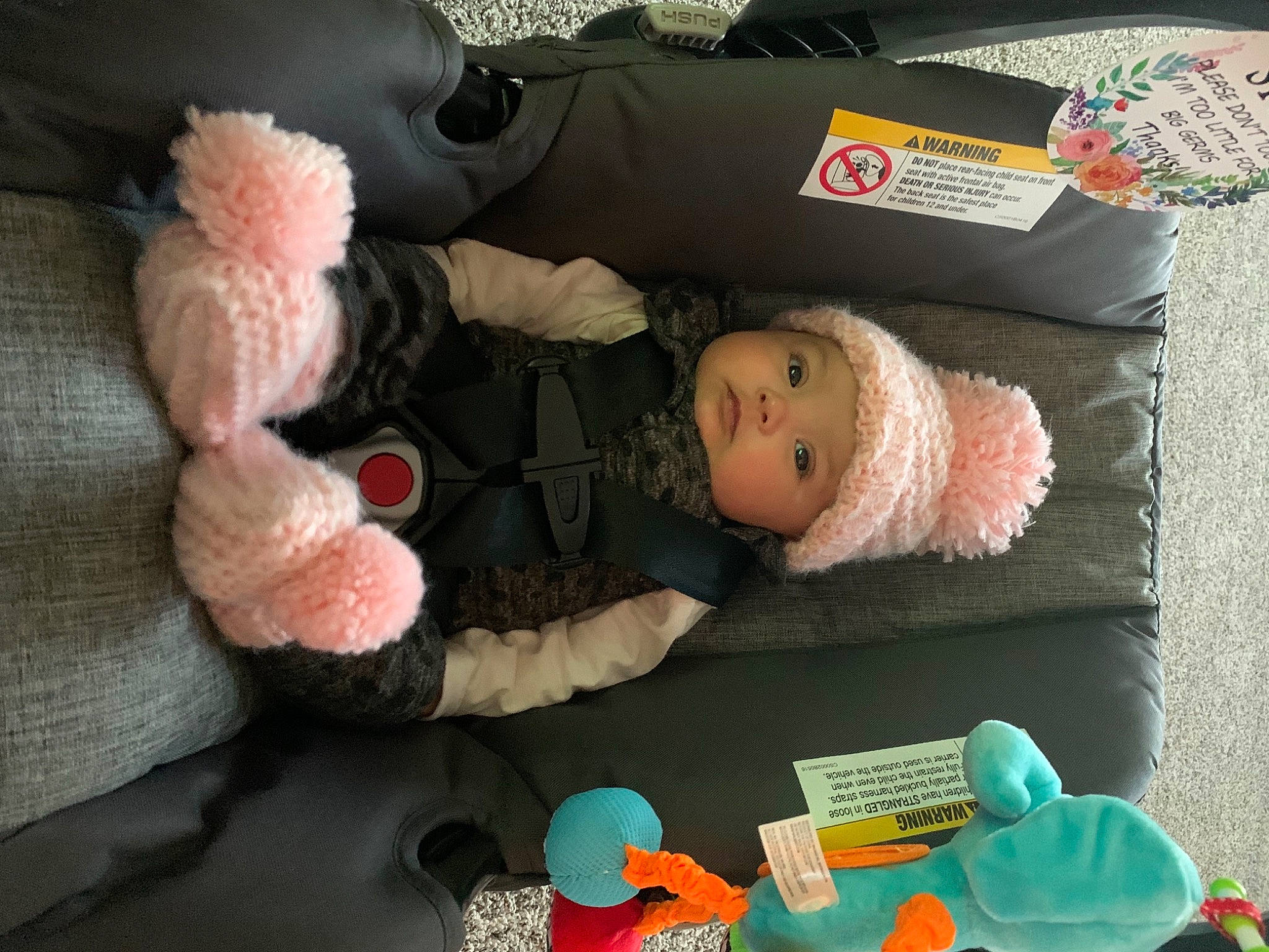 Lylah is registered to the contest to win money with this photo: baby, baby_products, baby_safety, baby_toddler_clothing, baby_toys, cheek, child, comfort, craft, fashion_accessory, headwear, linens, person, pink, plush, product, room, stuffed_toy, textile, toddler