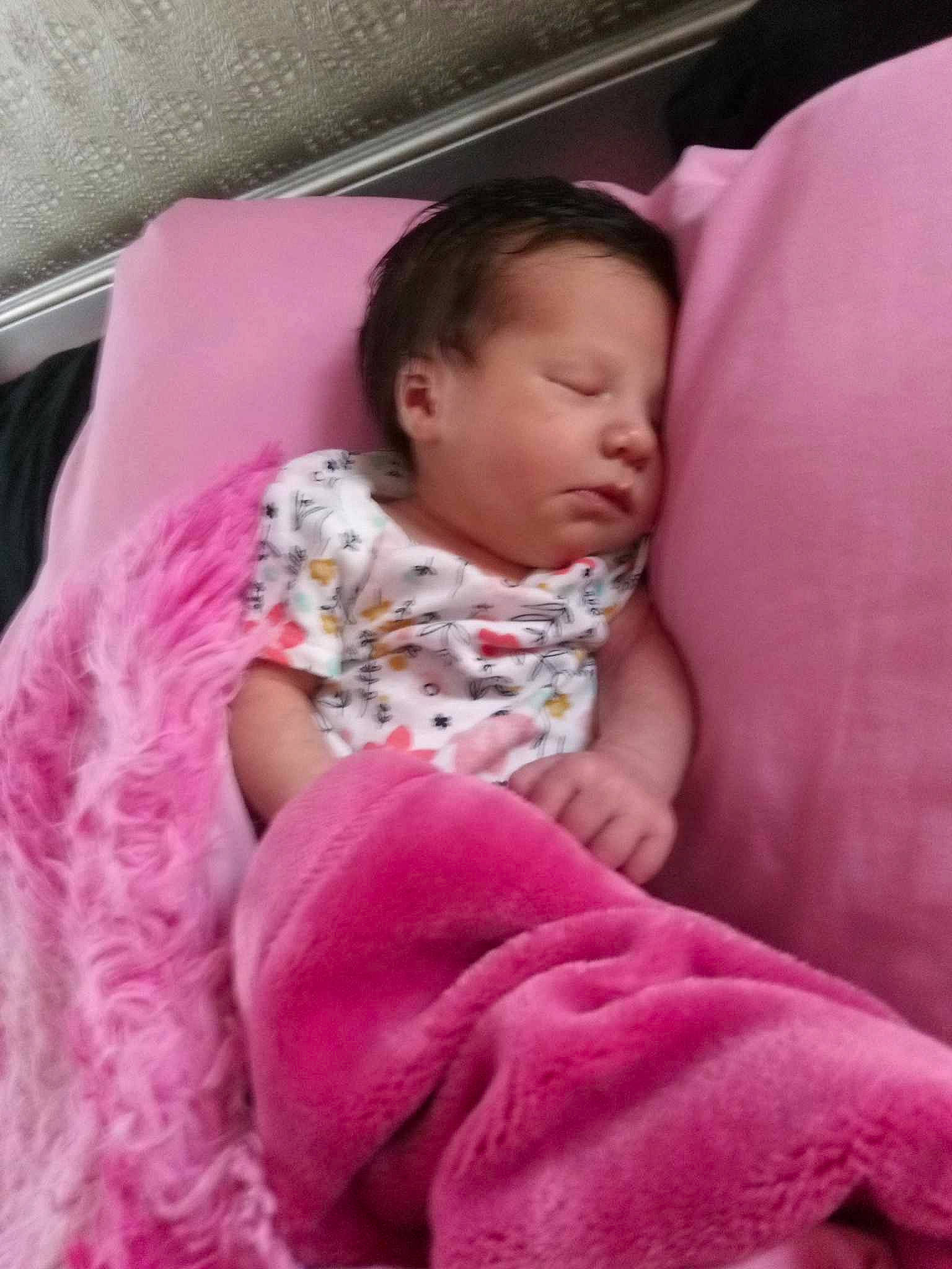 Bridget joined the competition — help win amazing prizes! baby, baby_toddler_clothing, cheek, chin, comfort, eyebrow, finger, happy, head, lip, magenta, mammal, mouth, nose, person, pink, purple, skin, sleeve, textile