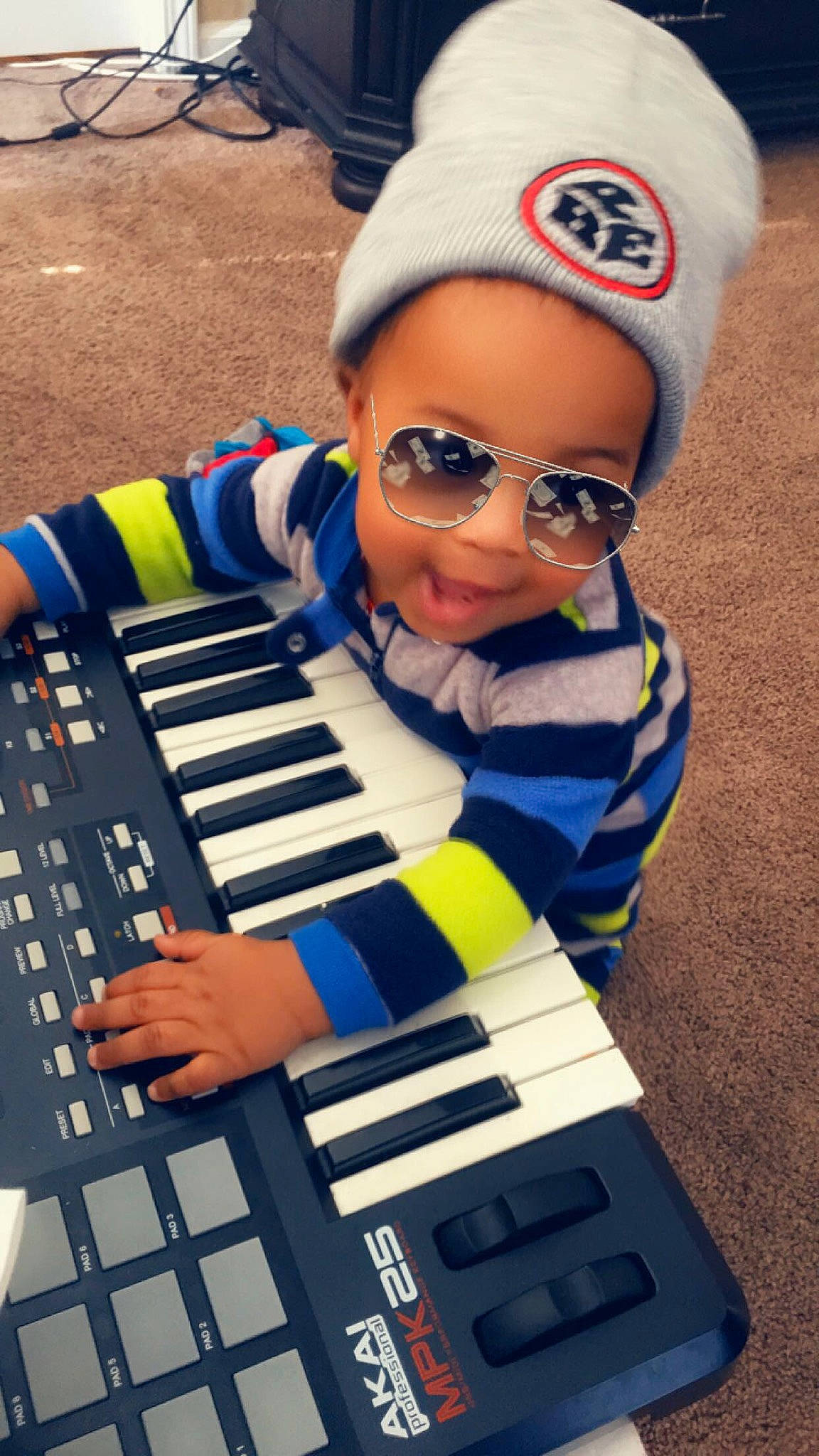 Za?kari joined the competition — help win amazing prizes! blue, cap, cool, eyewear, glasses, headgear, person, product, sunglasses, toddler, vision_care