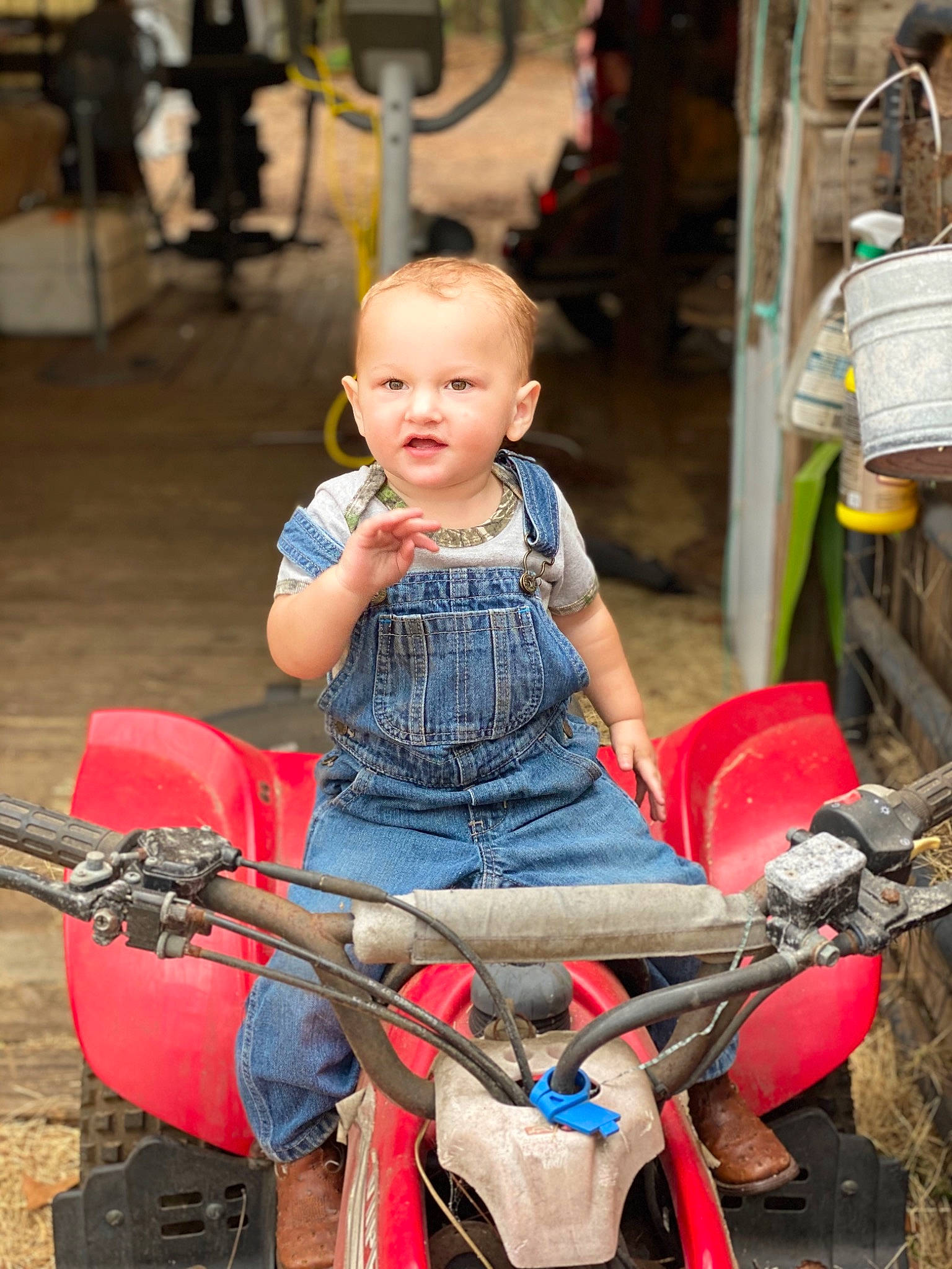 Brayden is registered to the contest to win money with this photo: child, person, smile, vehicle