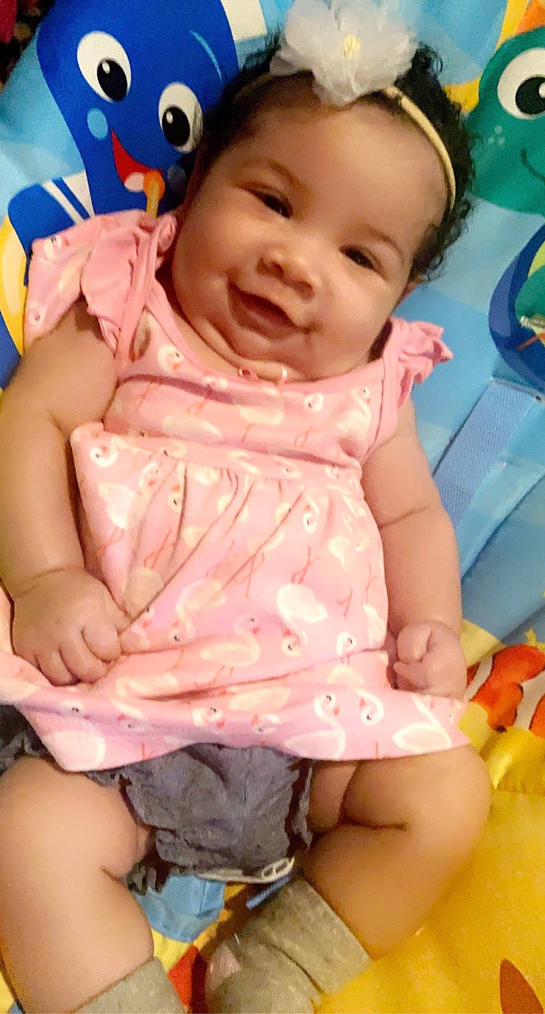 Gianna is registered to the contest to win money with this photo: baby, baby_toddler_clothing, cheek, child, person, pink, smile, toddler