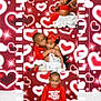 Mylah joined the competition — help win amazing prizes! baby, child, siblings, brother, girl, red_bow, red_top, white_skirt, smiling, kiss, hug, heart_background, sparkles, studio_photo, portrait, love, family, cute, happy, casual_clothing