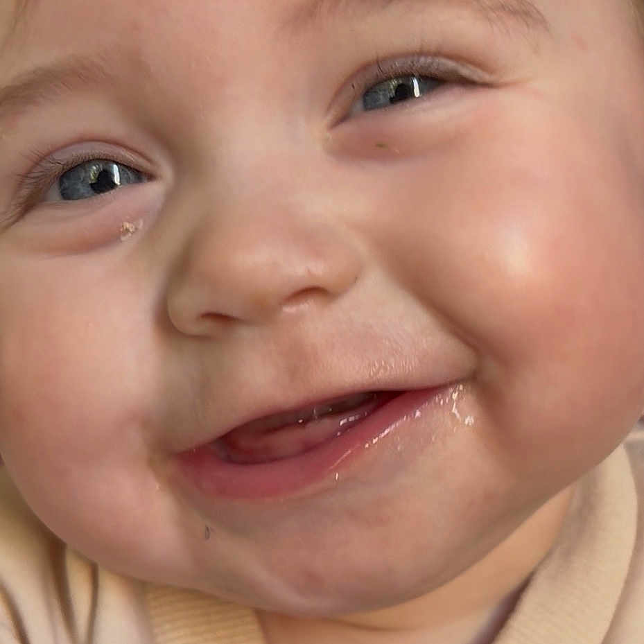 Oaklee Rose is registered to the contest to win money with this photo: baby, close_up, face, smile, child, infant, cute, happy, skin, eyebrows, eyes, mouth, clothing, beige, cheeks, portrait, young, expression, toddler, human
