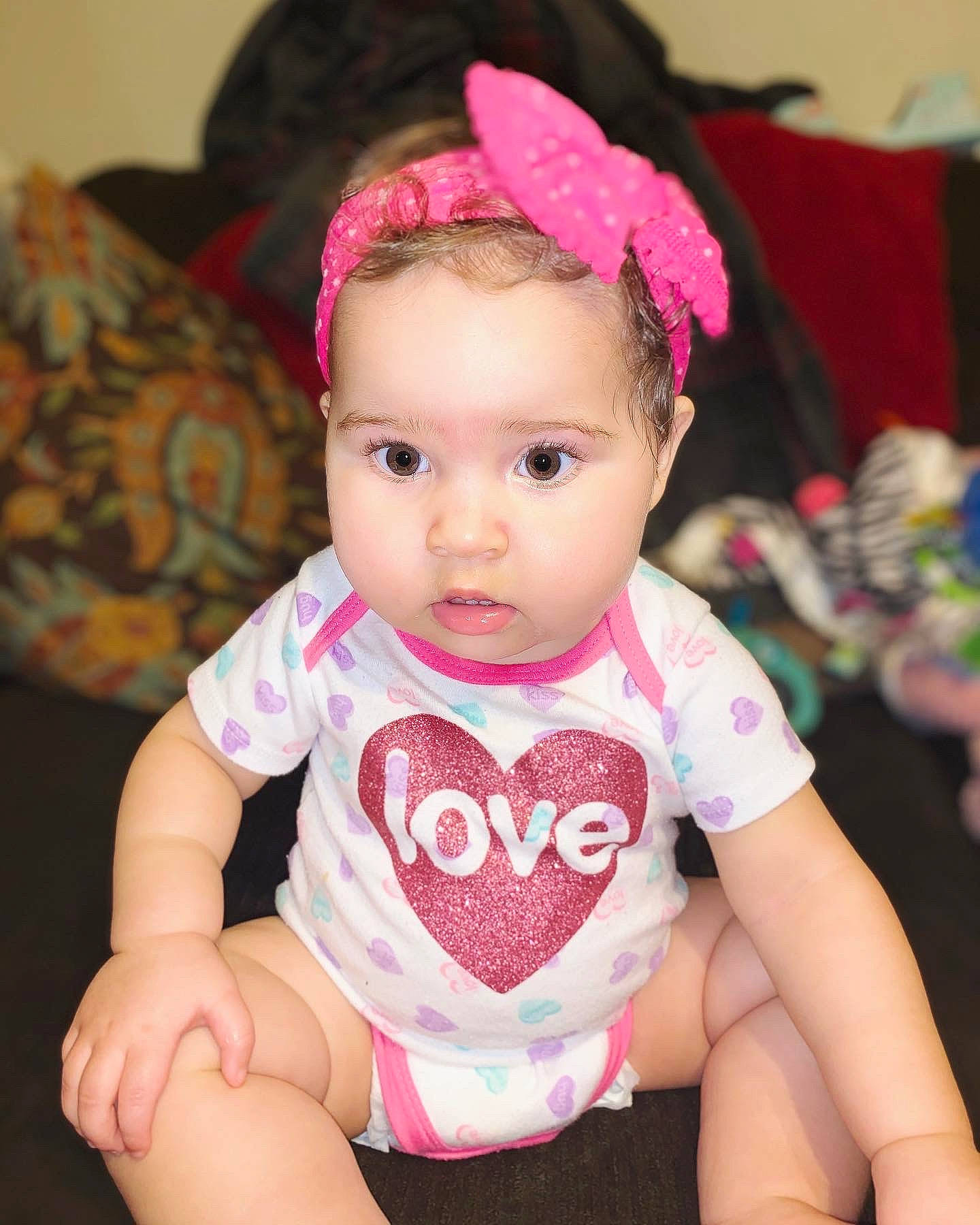 Elaïa joined the competition — help win amazing prizes! baby, baby_products, baby_toddler_clothing, cheek, child, clothing, face, fashion_accessory, hair_accessory, head, headband, headgear, headpiece, iris, lip, person, pink, skin, toddler