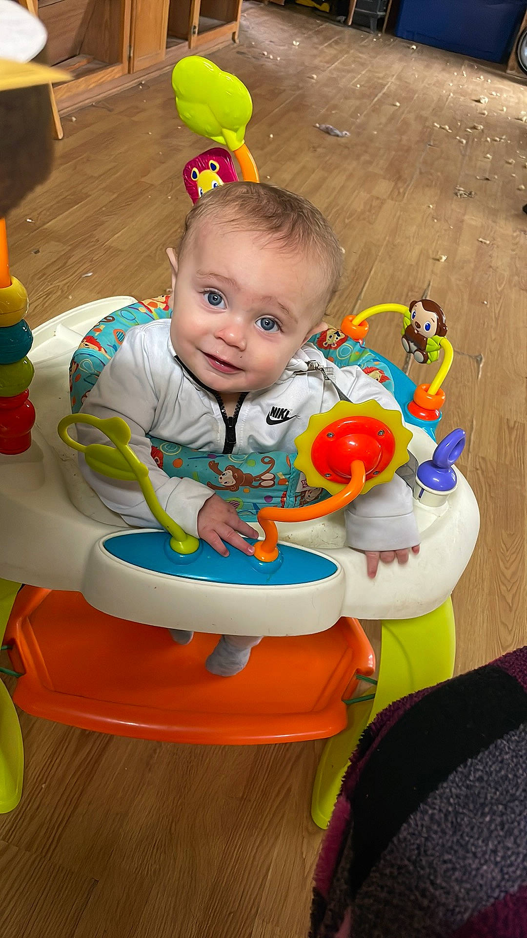 Dakota joined the competition — help win amazing prizes! baby, baby_playing_with_toys, baby_products, baby_toddler_clothing, baby_toys, chair, child, fun, happy, leisure, person, plastic, play, product, room, sharing, sitting, smile, toddler, toy