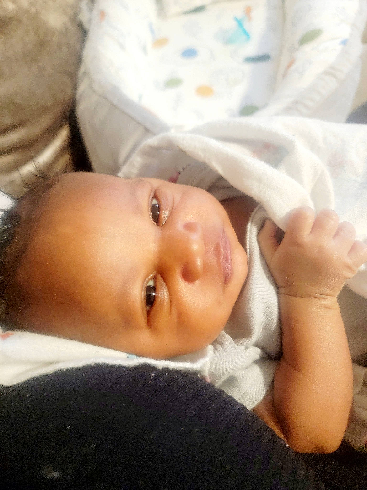 Alijah joined the competition — help win amazing prizes! baby, baby_toddler_clothing, cheek, child, close_up, comfort, eye, eyebrow, eyelash, happy, headgear, iris, linens, lip, nose, person, portrait_photography, room, sitting, sleeve