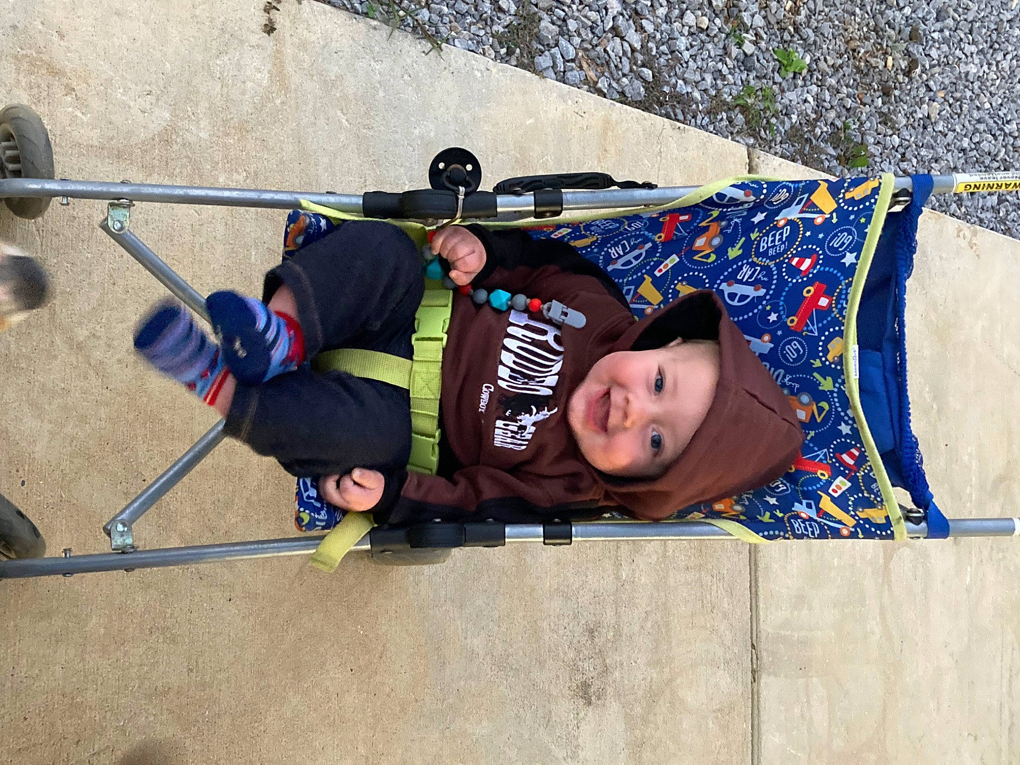 Franklin is registered to the contest to win money with this photo: adventure, boats_and_boating_equipment_and_supplies, child, climbing_harness, electric_blue, fun, headwear, joy, leisure, person, personal_protective_equipment, recreation, rope, smile, sports, t_shirt, toddler, tree, vacation