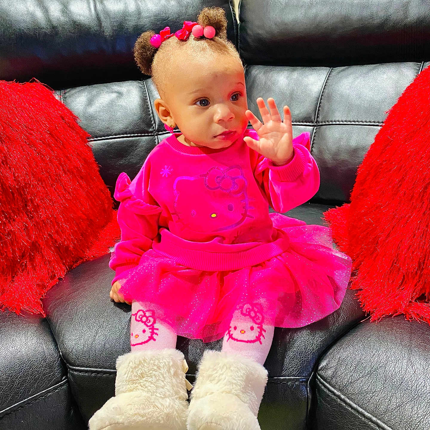 Kyriale is registered to the contest to win money with this photo: baby, bodypart, chair, clothing, coat, couch, cushion, face, finger, furniture, hair, hand, head, homedecor, pants, person, photography, portrait, sitting, toy