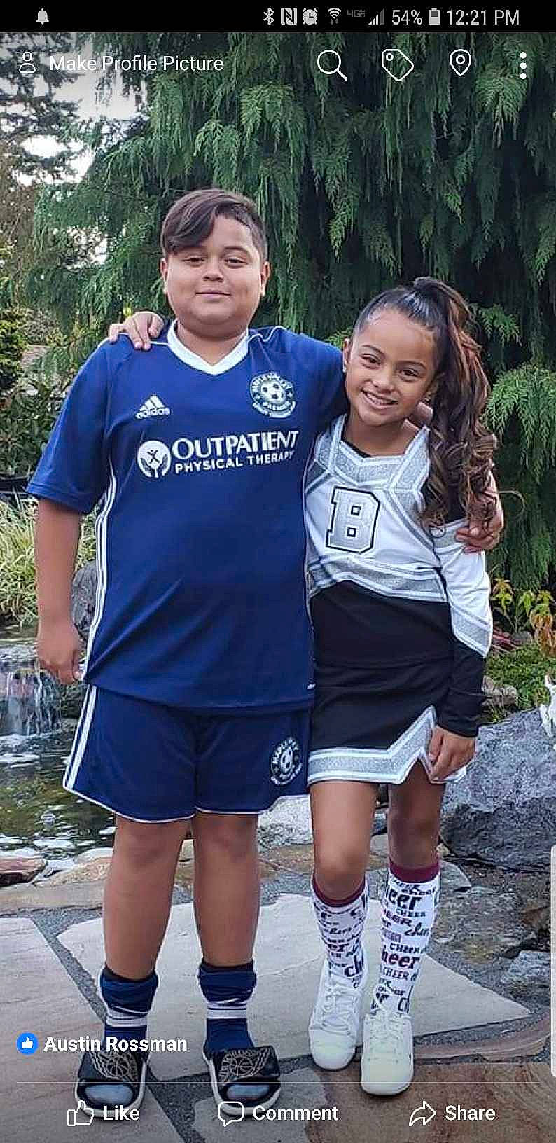 Myiah joined the competition — help win amazing prizes! blue, child, clothing, electric_blue, joy, leg, leisure, person, recreation, school_uniform, sibling, smile, style, t_shirt, thigh, uniform, vacation