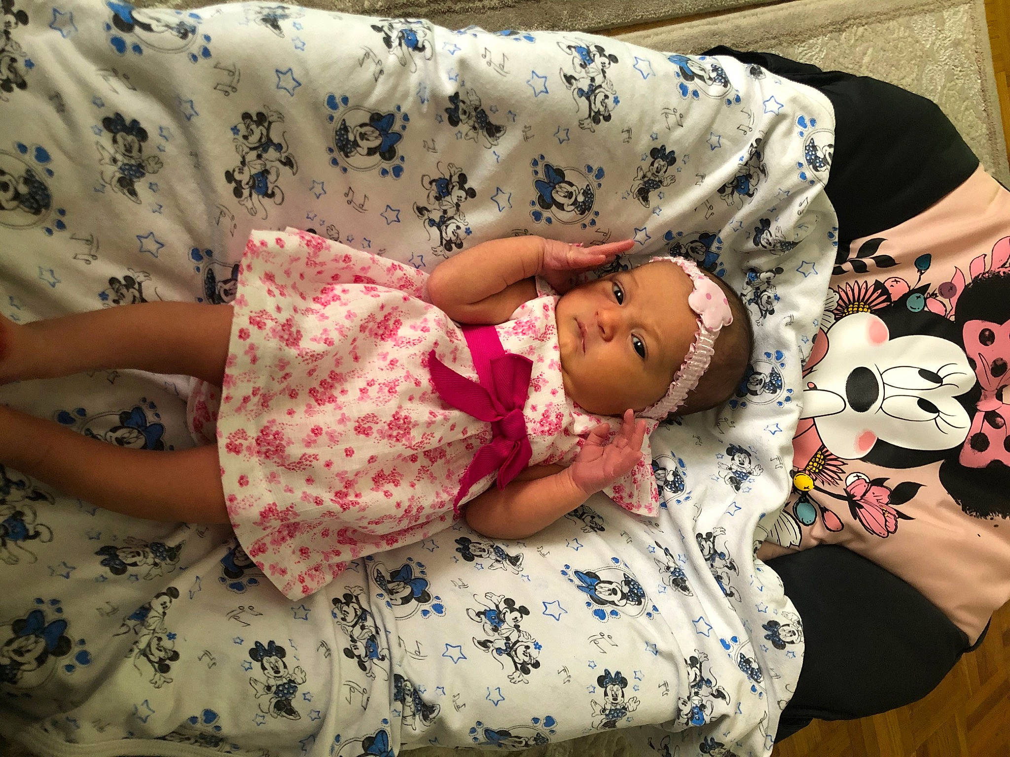 Alexia participe au concours pour gagner de l'argent avec cette photo : baby, bedtime, birth, cheek, child, furniture, headwear, leg, linens, nap, person, pink, sleep, textile, toddler