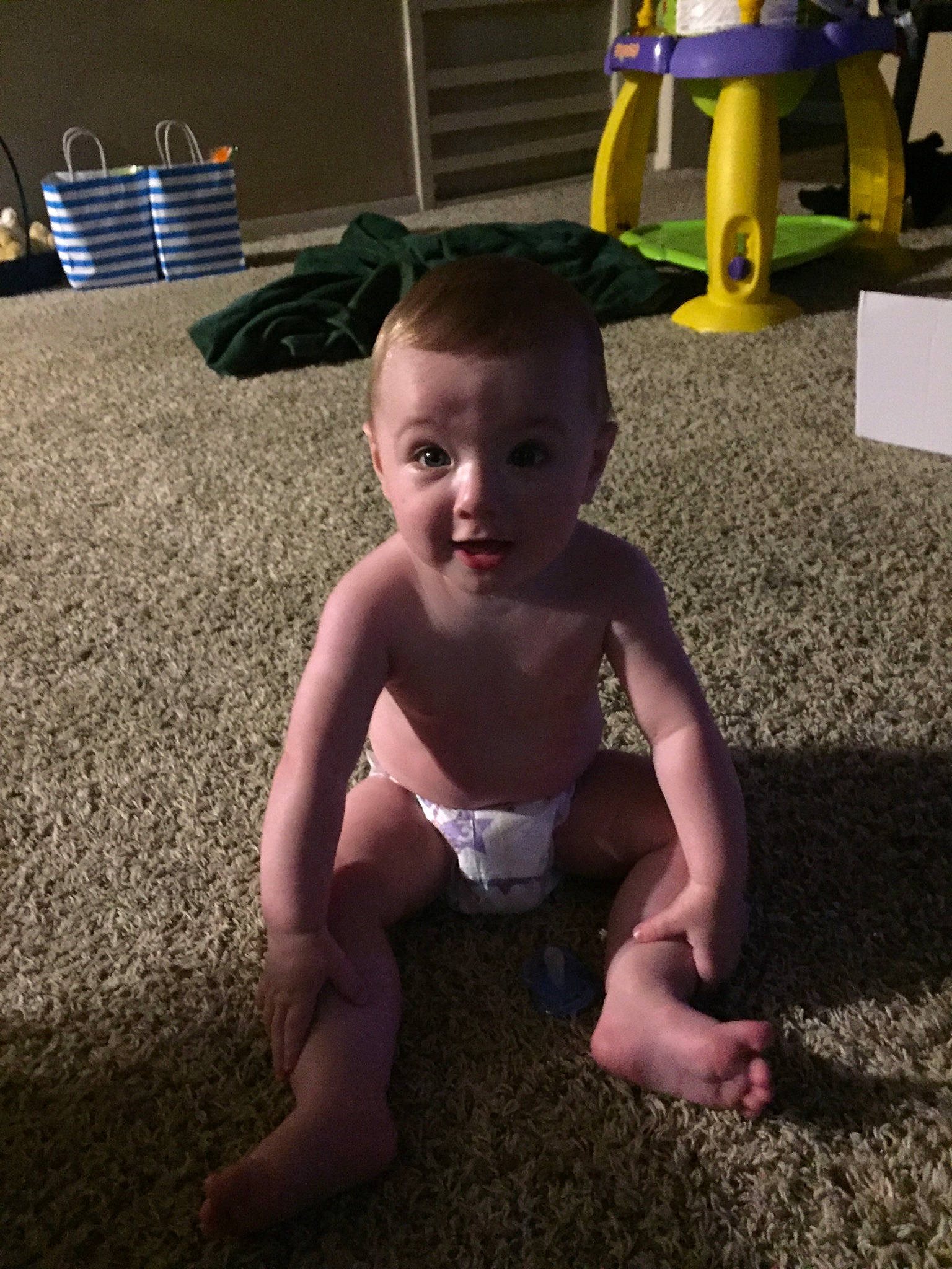 Ezrah joined the competition — help win amazing prizes! baby, child, ear, eye, fawn, floor, flooring, fun, grass, head, joy, leg, person, play, sitting, skin, smile, snapshot, toddler, vacation