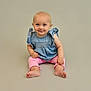 Zeliha is registered to the contest to win money with this photo: baby, bare_legs, barefoot, cheerful, child, clothing, cute, denim_top, happy, infant, innocent, neutral_background, person, pink_pants, portrait, sitting, small_hands, smiling, studio, young