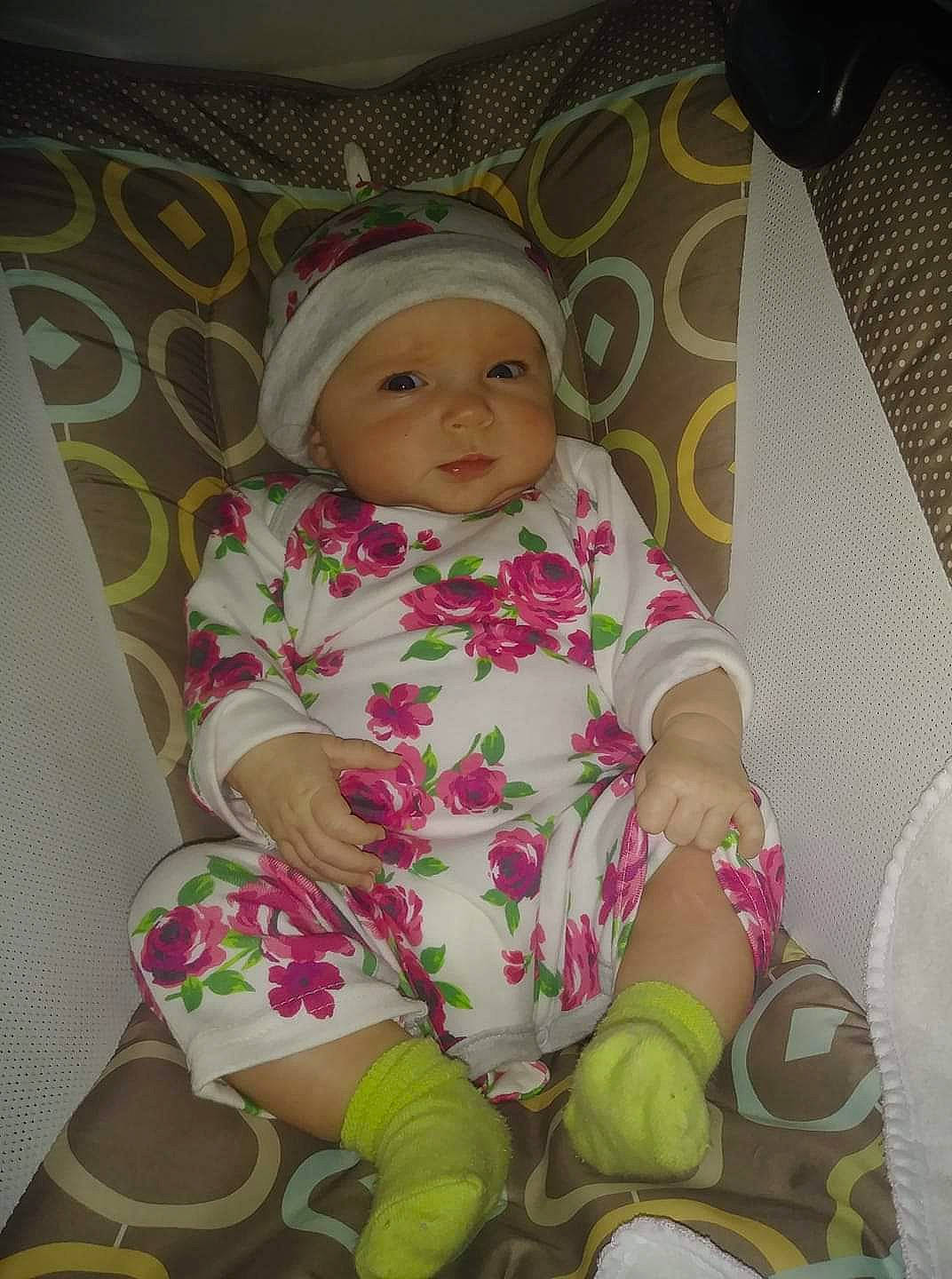 Bonnie Rose is registered to the contest to win money with this photo: baby, baby_toddler_clothing, cheek, child, headwear, person, pink, skin, toddler