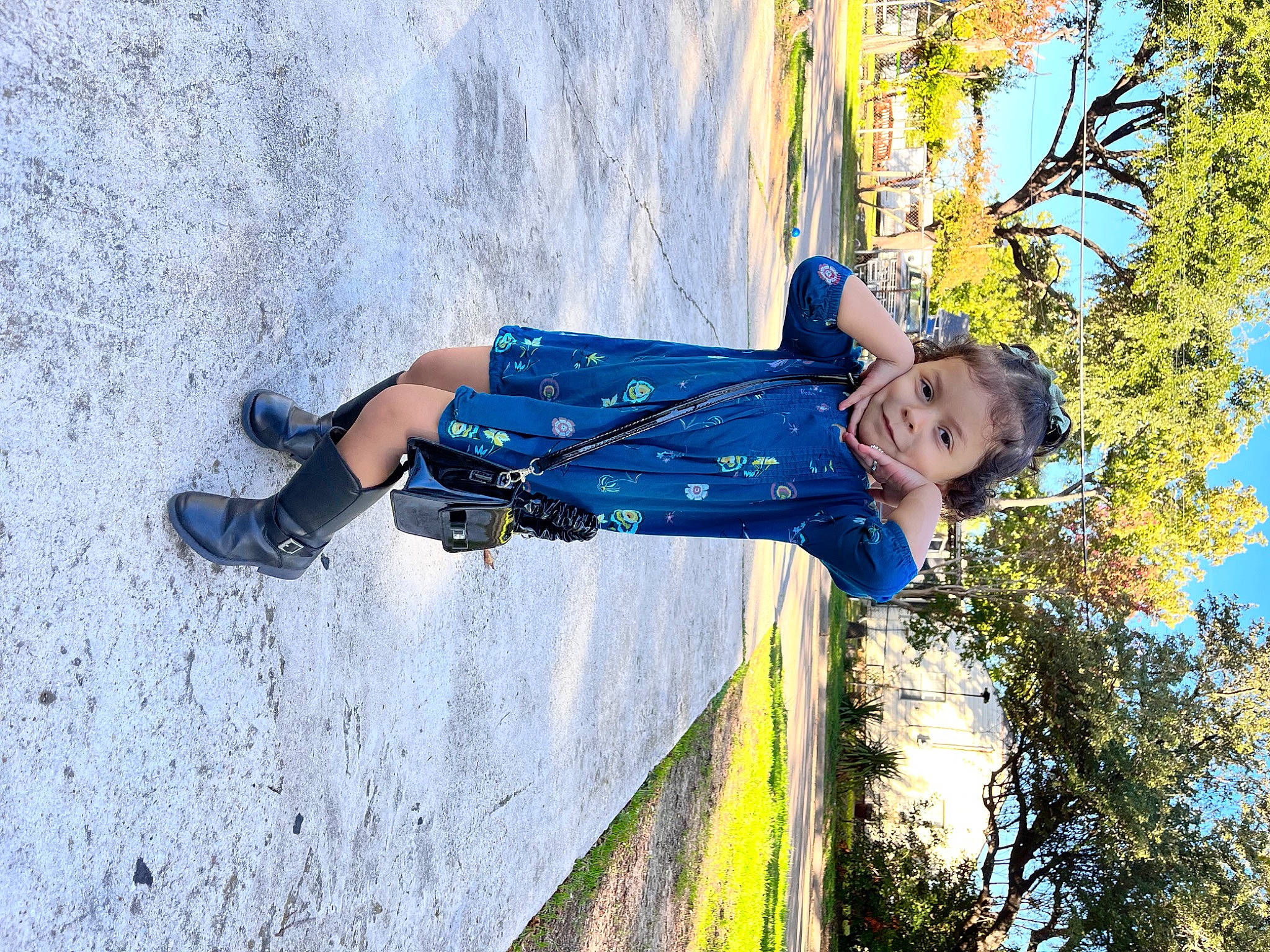 Alanna is registered to the contest to win money with this photo: azure, child, denim, electric_blue, fun, happy, leisure, people_in_nature, person, plant, recreation, shadow, sky, travel, tree, winter, yellow