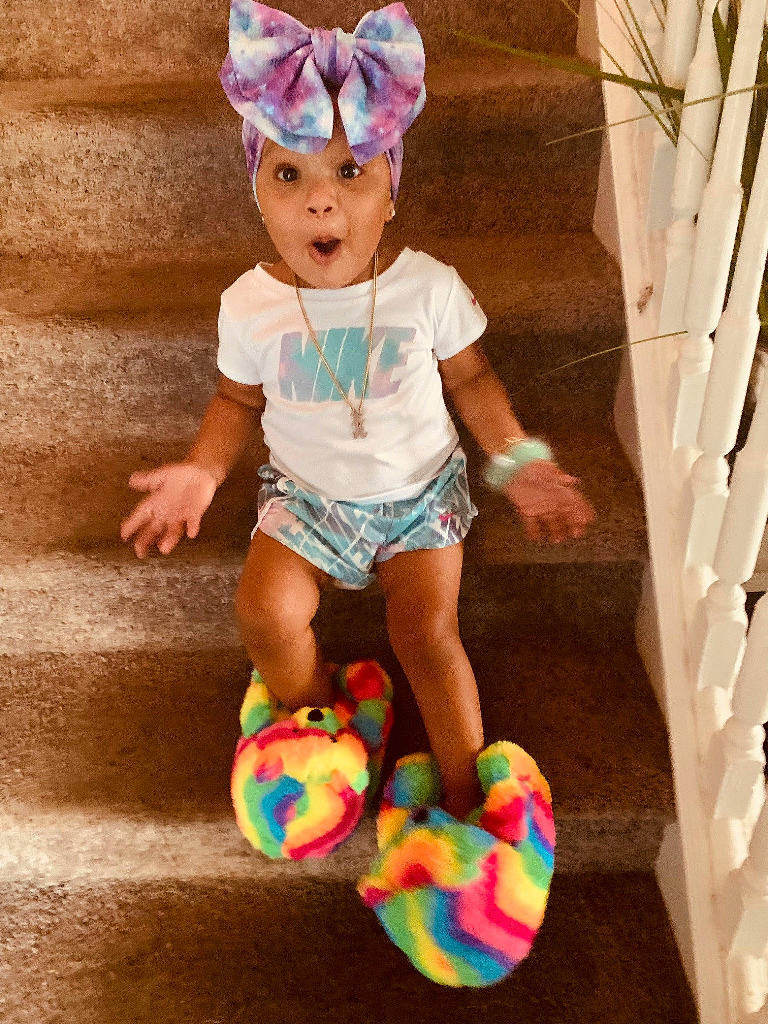 Kehlani is registered to the contest to win money with this photo: baby, baby_toddler_clothing, child, costume_hat, easter, fashion_accessory, fun, happy, headpiece, headwear, human_leg, leisure, party, party_hat, party_supply, person, pink, play, recreation, shorts