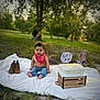 Sergio joined the competition — help win amazing prizes! baby, child, smiling, red_bandana, jeans, barefoot, cake, birthday, outdoor, grass, blanket, boots, trees, greenery, wooden_crate, celebration, sign, horse, sunlight, nature