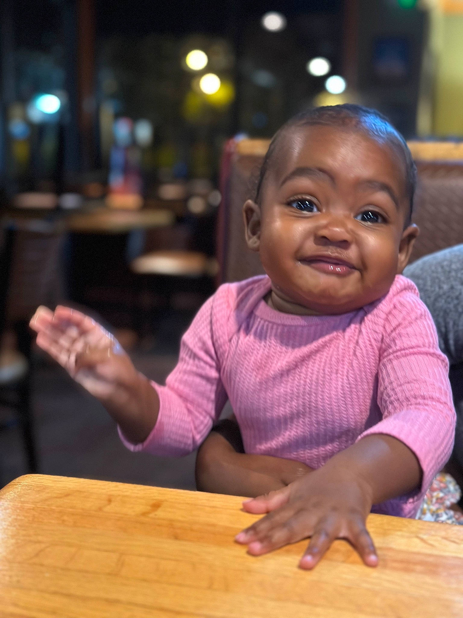 Luka joined the competition — help win amazing prizes! arm, baby, child, event, finger, fun, gesture, hand, happy, hardwood, leisure, person, sitting, smile, table, thumb, toddler, vacation, varnish, wood