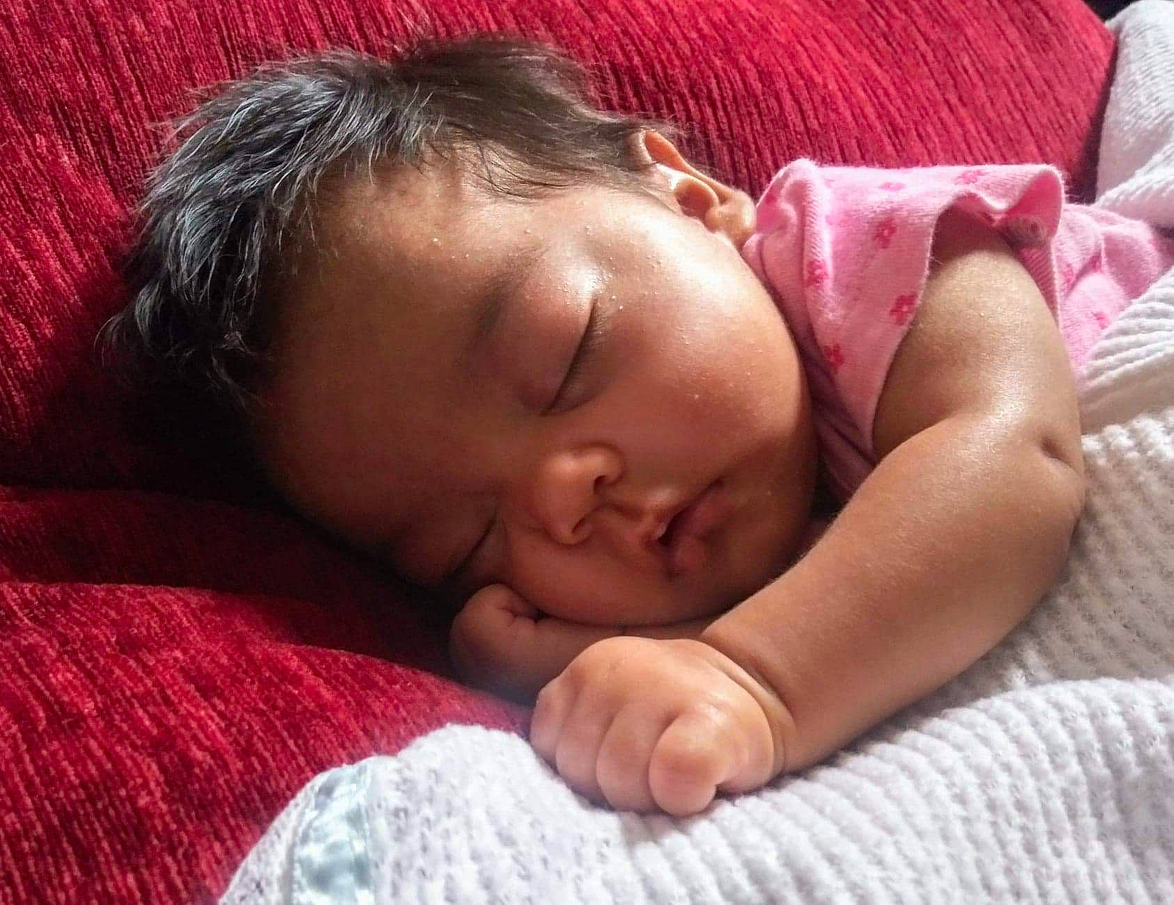 Nymeriah is registered to the contest to win money with this photo: baby, baby_sleeping, beauty, bedtime, birth, cheek, child, close_up, comfort, eye, face, finger, hand, lip, mouth, nap, nose, person, skin, sleep