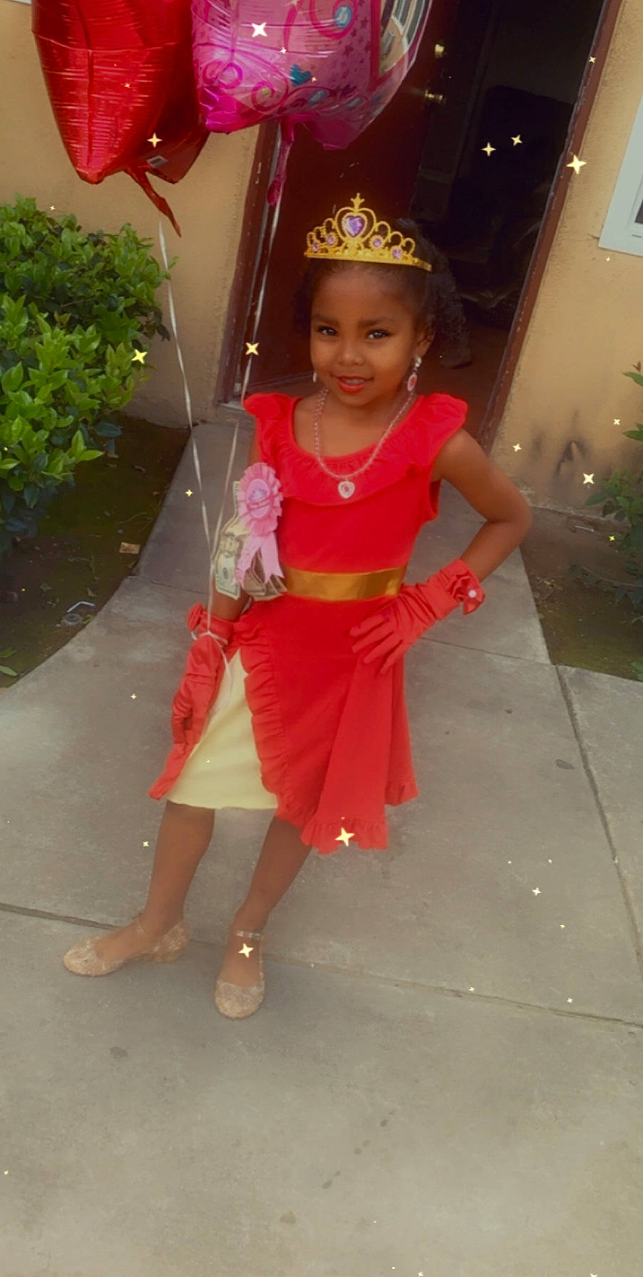 Mariyah joined the competition — help win amazing prizes! baby, baby_toddler_clothing, child, child_model, costume, costume_accessory, crown, dress, embellishment, floor, foot, hair_accessory, headband, headpiece, houseplant, joy, party_supply, person, pink, sandal