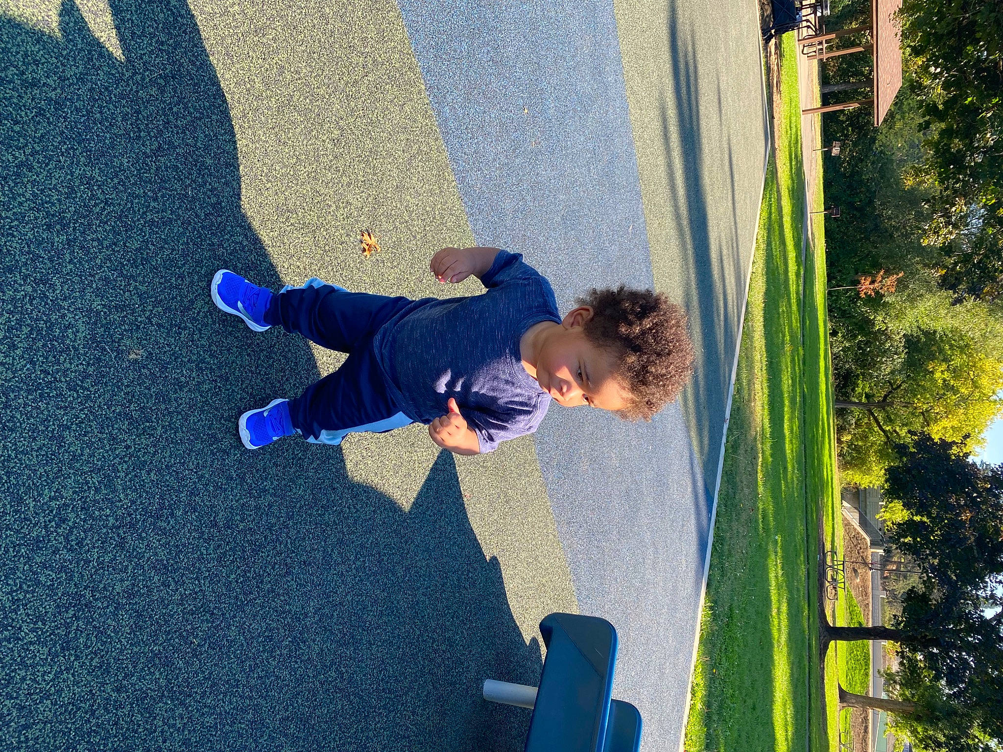 Dameon joined the competition — help win amazing prizes! asphalt, azure, blue, city, electric_blue, fun, grass, human_body, leisure, people_in_nature, person, plant, recreation, road_surface, shadow, sidewalk, sky, tints_and_shades, toddler, tree