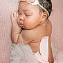 baby, sleeping, headband, flower, pink, tutu, tulle, ribbon, soft, blanket, portrait, closeup, child, cute, peaceful, resting, infant, skin, newborn, babywear