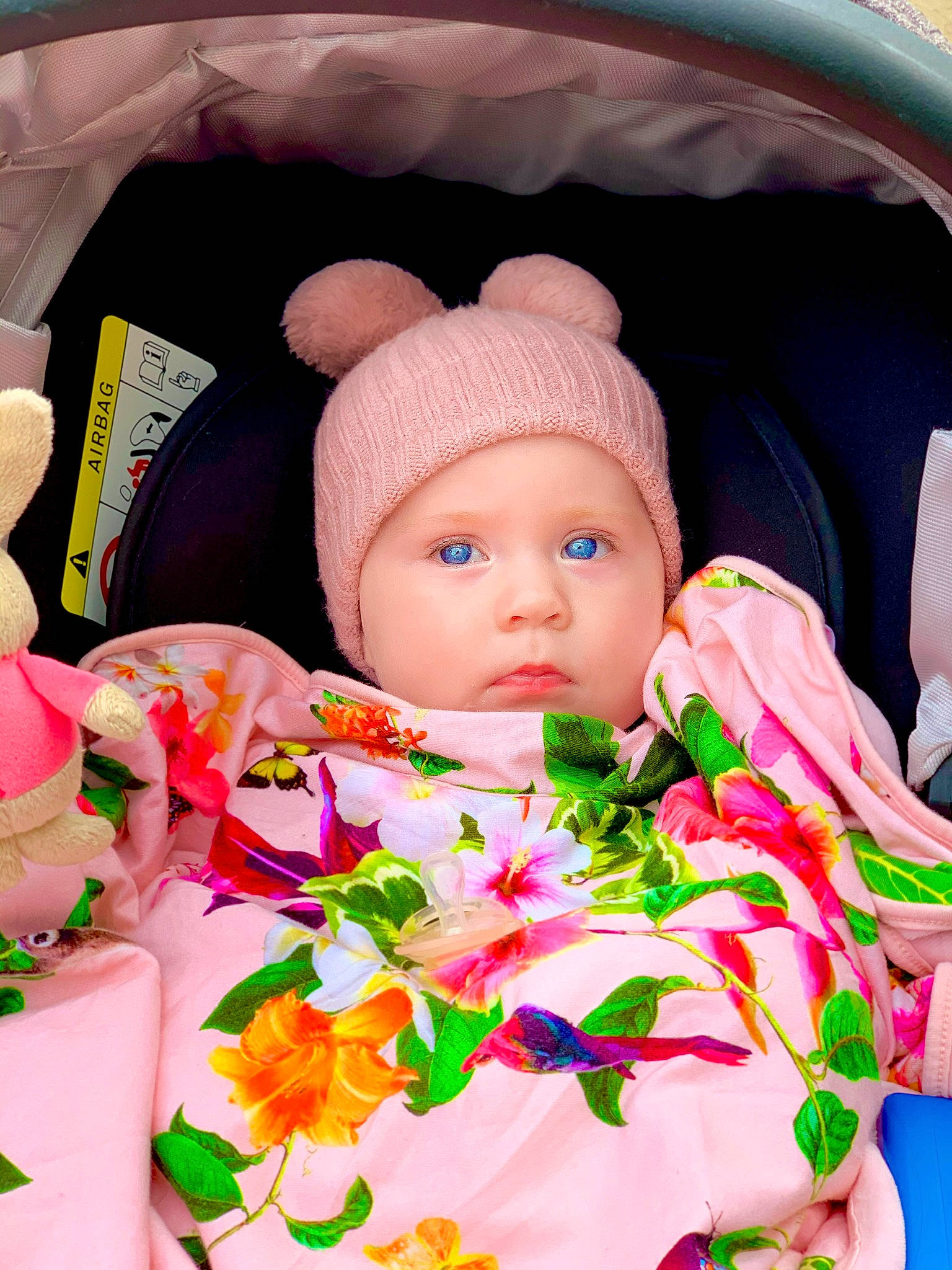 Olivia Rose is registered to the contest to win money with this photo: baby, baby_products, baby_sleeping, baby_toddler_clothing, beanie, bedtime, bonnet, cheek, child, comfort, headwear, hood, knit_cap, nap, nose, peach, person, pink, sleep, toddler