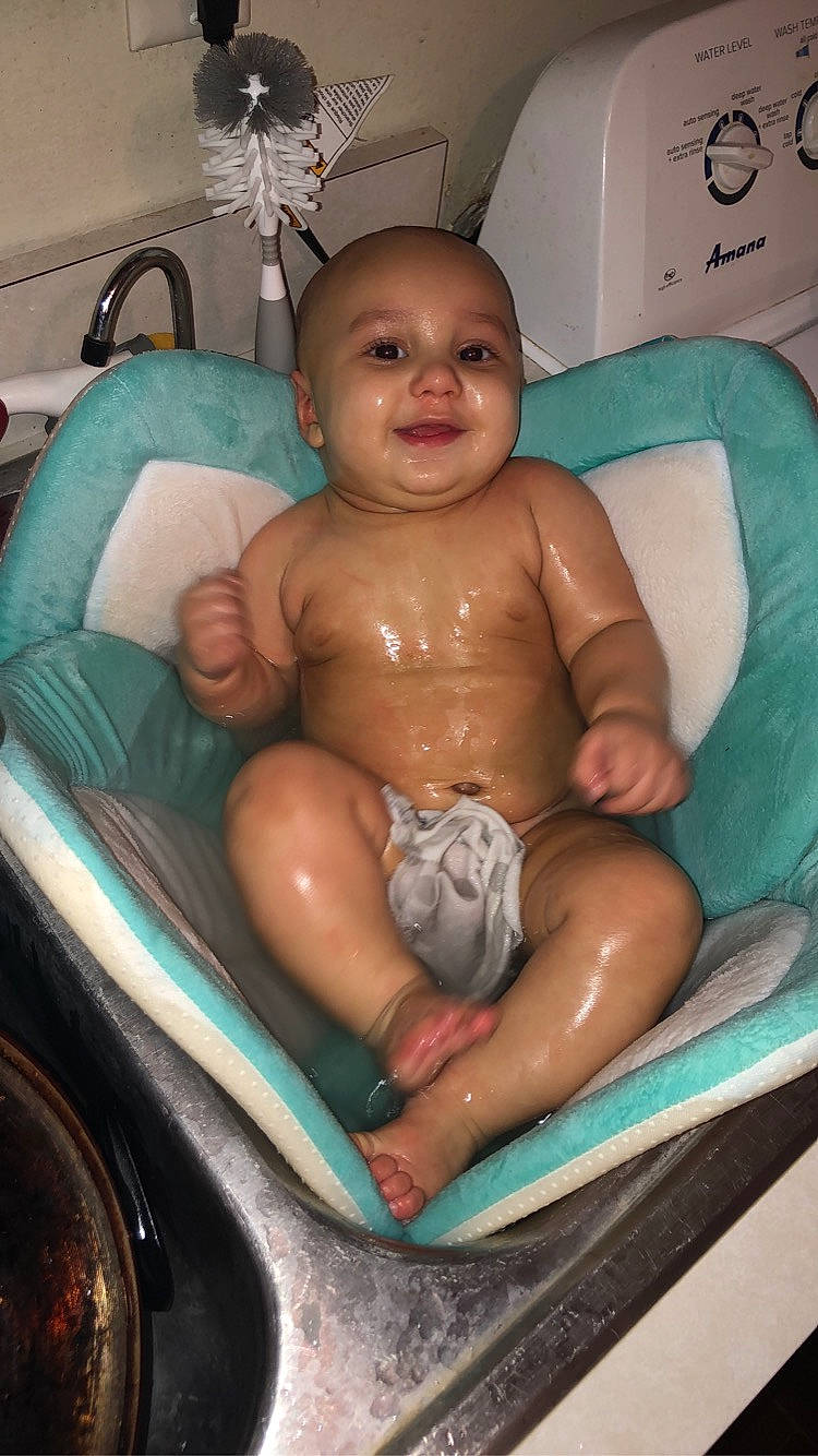 Daxton joined the competition — help win amazing prizes! arm, baby, cheek, chest, eye, face, finger, head, human, human_body, iris, joint, mouth, muscle, nose, organ, person, skin, smile, stomach