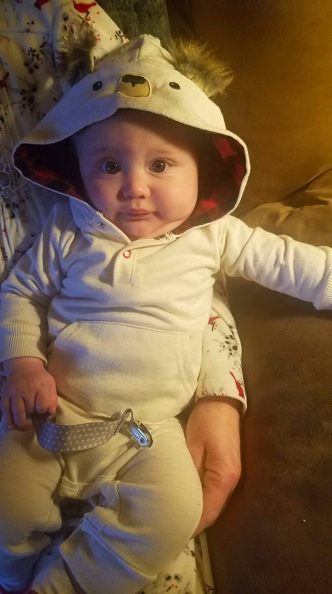 Finnegan joined the competition — help win amazing prizes! baby, cheek, child, hat, headgear, headwear, person, smile, toddler