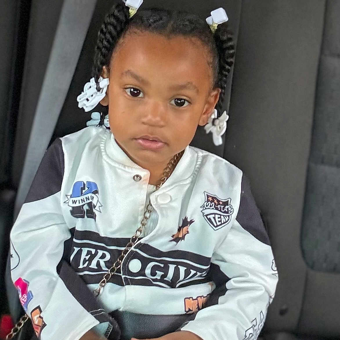Kamari is registered to the contest to win money with this photo: blackhair, braid, child, clothing, cornrows, face, female, girl, hair, head, mohawkhairstyle, person, sitting, sleeve