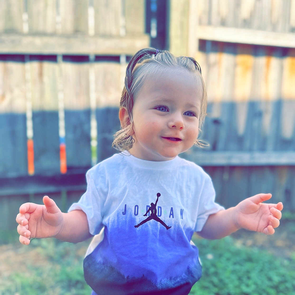 Lyla Rose joined the competition — help win amazing prizes! bodypart, child, clothing, dancing, dress, face, female, finger, girl, hand, head, longsleeve, outdoors, pants, person, photography, portrait, sleeve, t_shirt, wrist