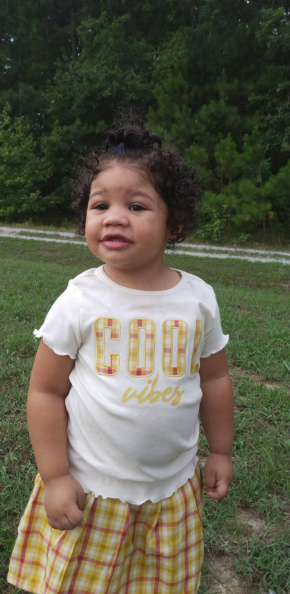 Scarrlett joined the competition — help win amazing prizes! baby, baby_toddler_clothing, botany, child, fun, grass, grass_family, hair, happy, lawn, leaf, leisure, people_in_nature, person, plant, sleeve, smile, summer, t_shirt, toddler