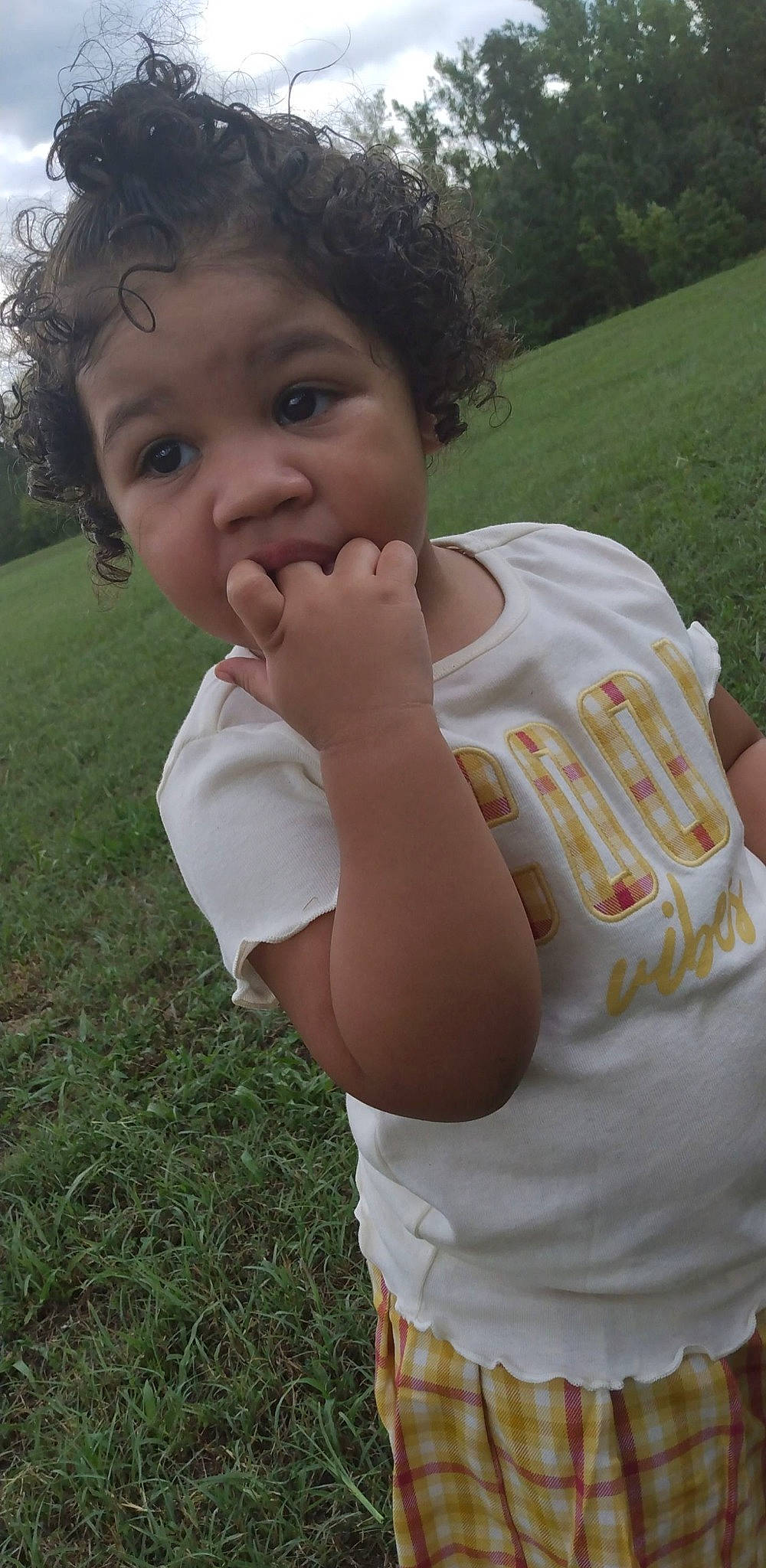 Scarrlett joined the competition — help win amazing prizes! cheek, eyelash, face, finger, gesture, grass, hair, hairstyle, hand, happy, leisure, lip, neck, nose, person, plant, skin, sleeve, thumb, toddler