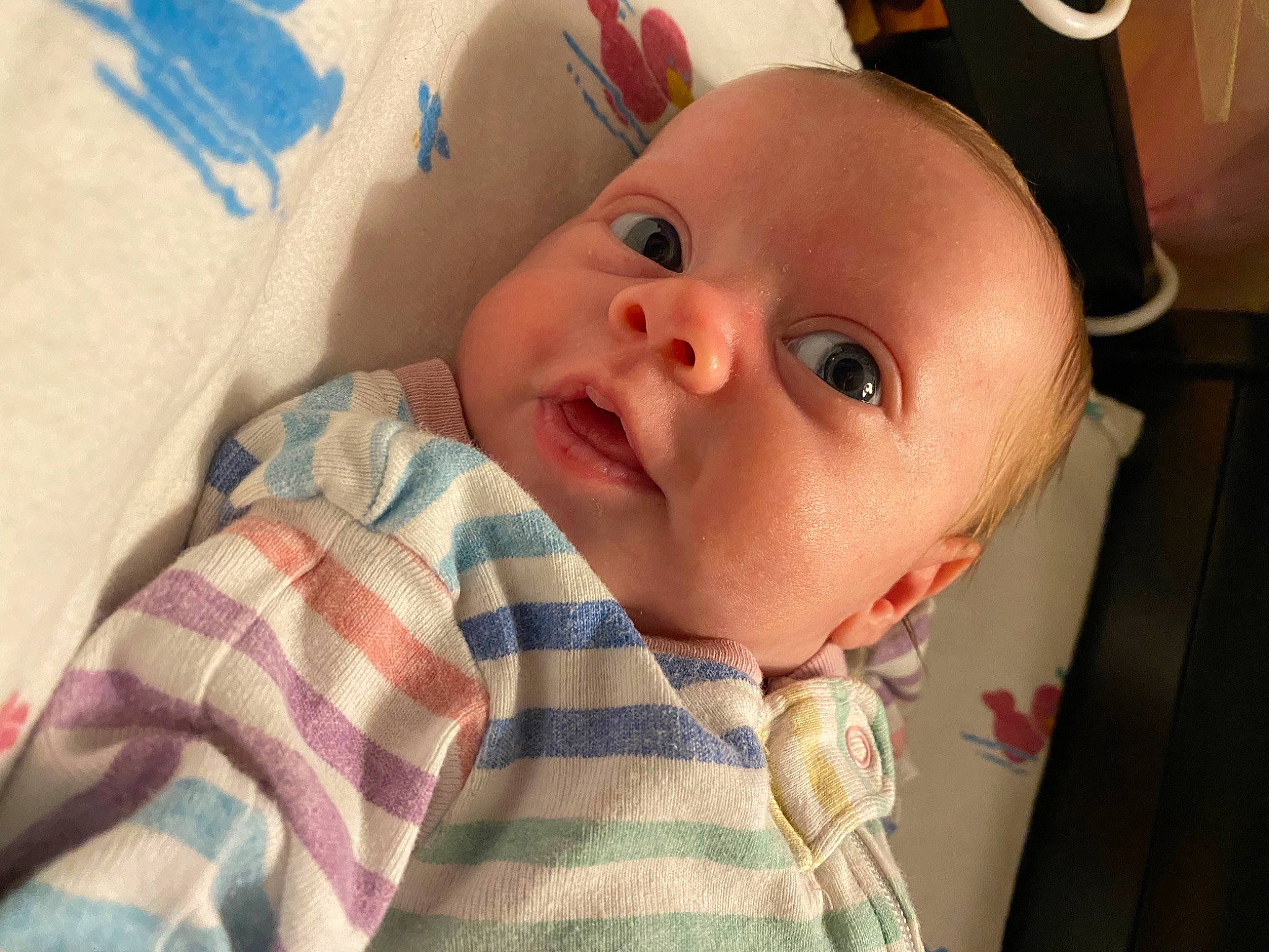 Kaia joined the competition — help win amazing prizes! baby, baby_toddler_clothing, cheek, chin, comfort, eyelash, face, happy, hat, head, iris, linens, lip, mouth, nose, person, skin, sleeve, smile, tartan