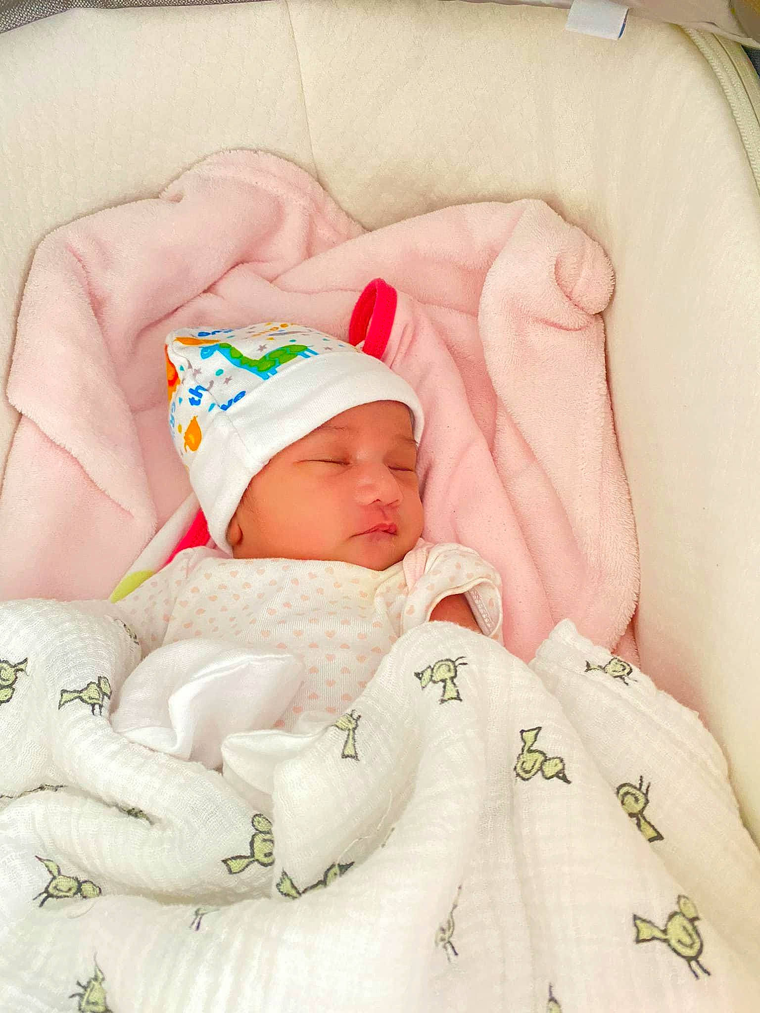 Beatrice joined the competition — help win amazing prizes! baby, baby_products, baby_safety, baby_sleeping, baby_toddler_clothing, bedding, bedtime, cap, child, comfort, event, face, head, headwear, linens, nap, person, room, skin, sleep