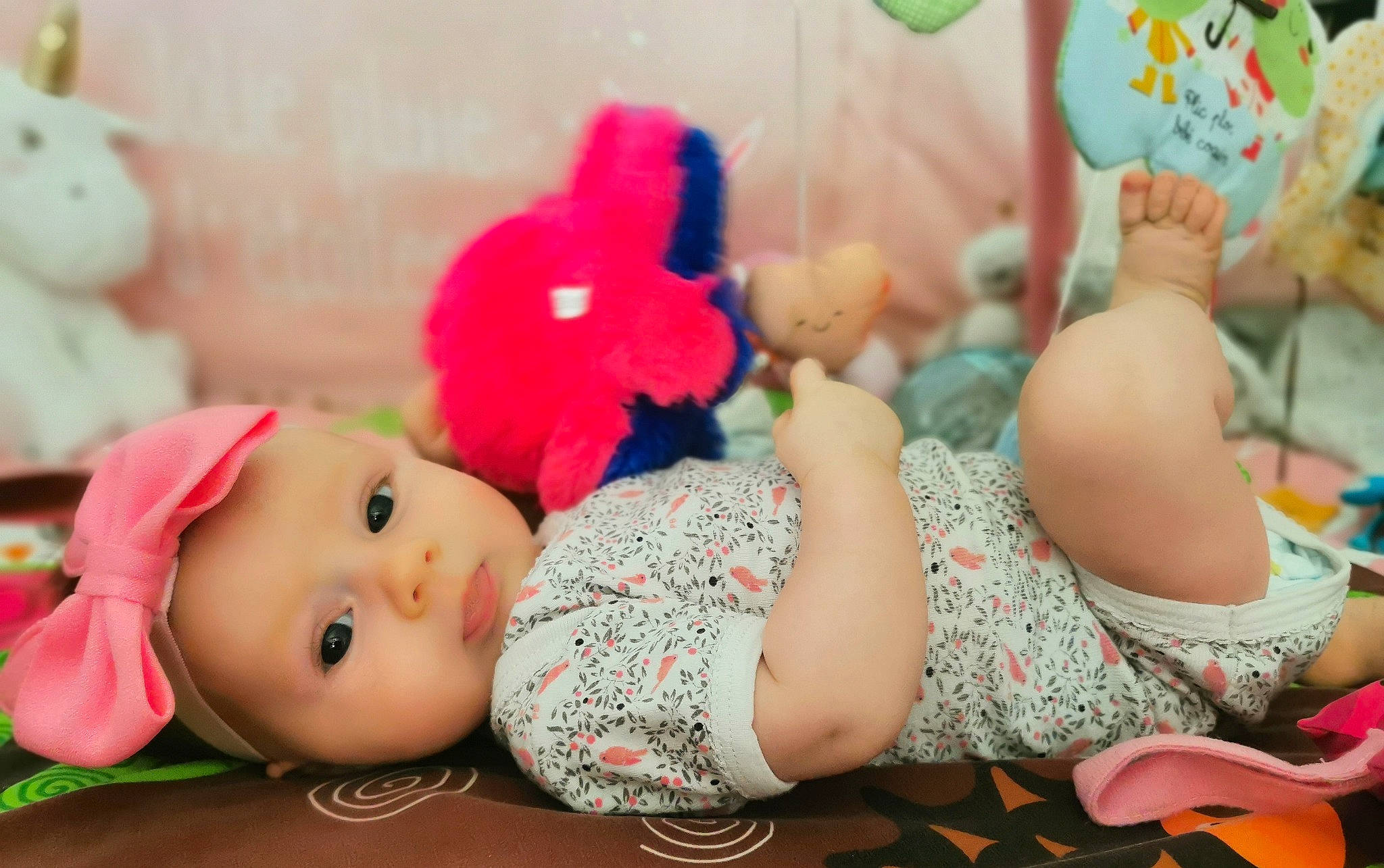 Célia participe au concours pour gagner de l'argent avec cette photo : arm, baby, baby_toddler_clothing, child, event, fun, happy, headwear, human_body, human_leg, leisure, orange, person, pink, skin, snapshot, stuffed_toy, teddy_bear, textile, thigh