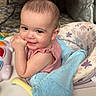 Olivia joined the competition — help win amazing prizes! arm, baby, cheeky, child, cute, expression, face, floor, happy, head, indoor, infant, pink_clothing, seat, skin, smiling, towel, toy, walker, young