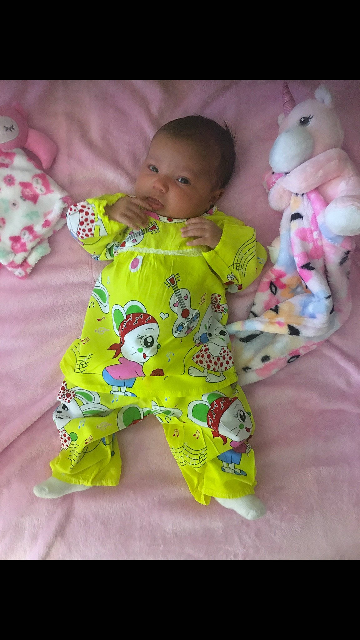 Kiyomi joined the competition — help win amazing prizes! baby, baby_toddler_clothing, child, pajamas, person, pink, play, toddler, toy