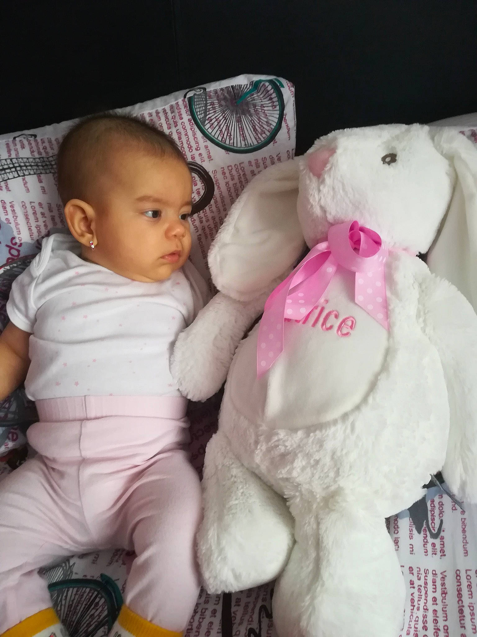 Beatrice joined the competition — help win amazing prizes! baby, cheek, child, ear, nose, person, pink, plush, product, skin, stuffed_toy, teddy_bear, toddler, toy