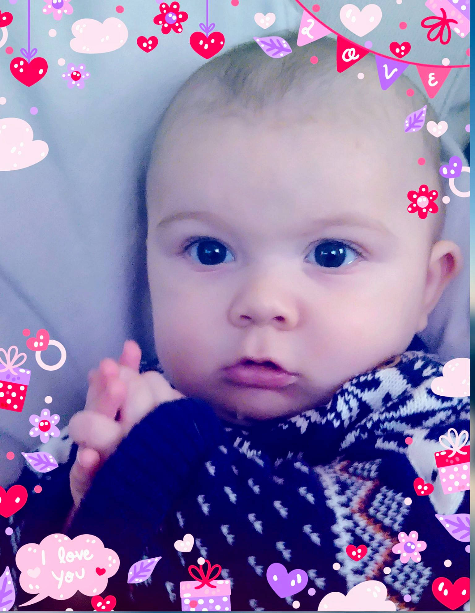 Hayden participe au concours pour gagner de l'argent avec cette photo : baby, baby_toddler_clothing, beauty, cheek, child, design, eyelash, fashion_accessory, font, happy, magenta, pattern, person, photograph, photomontage, picture_frame, pink, product, snapshot, toddler