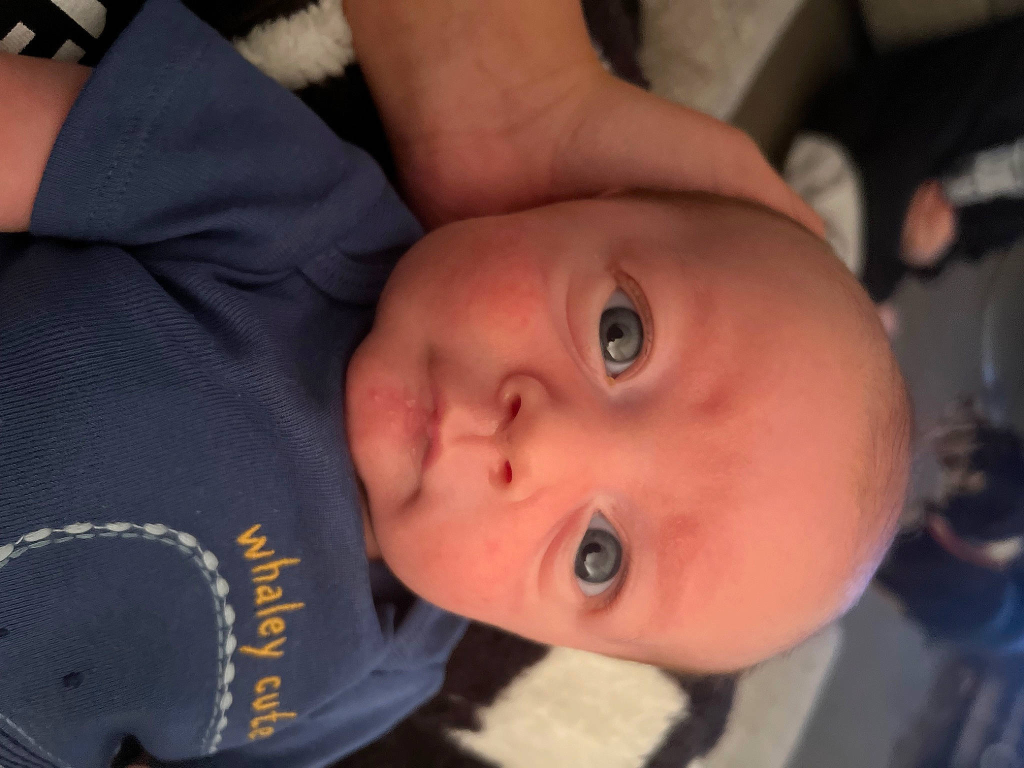 Jasper is registered to the contest to win money with this photo: baby, baby_toddler_clothing, cheek, child, eyebrow, eyelash, fun, happy, lip, mouth, nose, person, skin, sleeve, smile, toddler