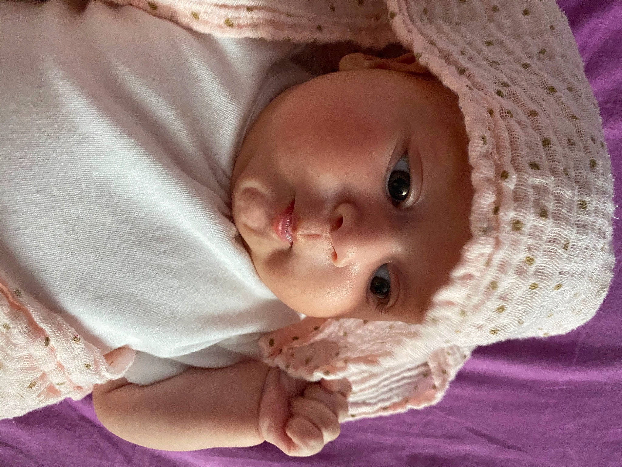 Antonia joined the competition — help win amazing prizes! baby, baby_sleeping, bonnet, cheek, child, close_up, eye, eyelash, face, hand, head, headgear, headwear, lip, mouth, nose, person, pink, skin, toddler