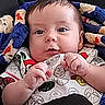 Yovani is registered to the contest to win money with this photo: baby, blanket, child, closeup, clothing, colorful, curious, cute, expression, face, hand, indoors, infant, newborn, person, portrait, sitting, soft, warm, young